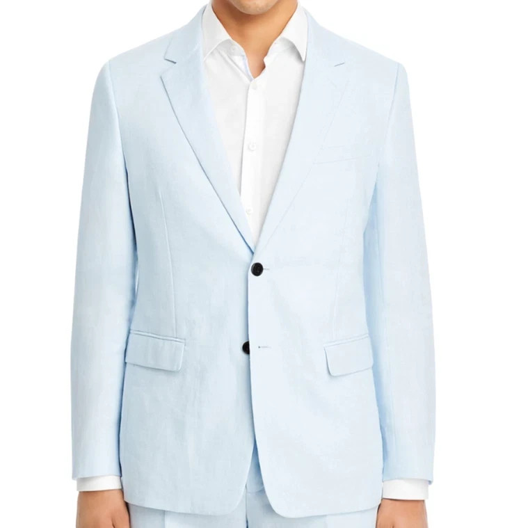 THEORY Chambers Sport Coat Fog Blue All Seasons Linen Blazer 38 S (EU 48)