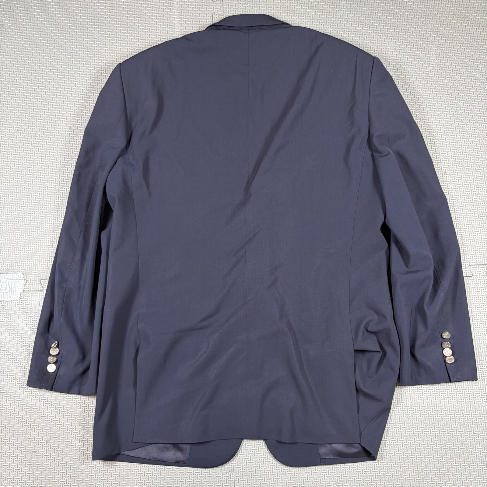 Ralph Lauren Black Label Navy Blue 100% Wool Blazer Made in Italy Mens 44R