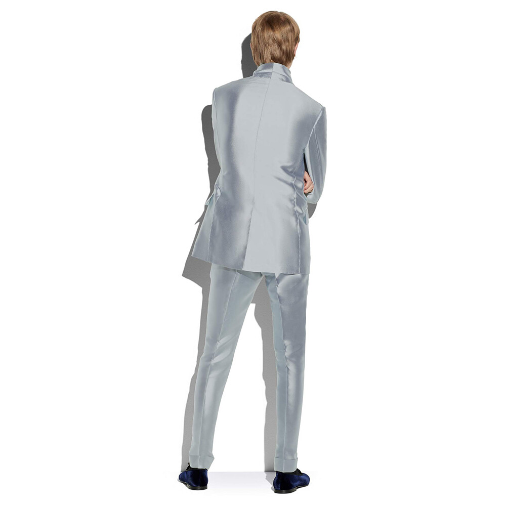 TOM FORD Suit Luxury Tailored Ice Blue Silk 2 Piece O’Connor Suit – RP £4390.00