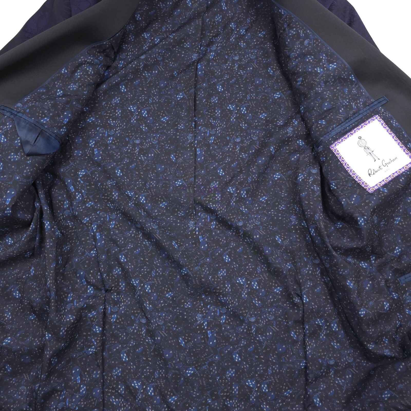 $798 Robert Graham Reggie Navy Blue Floral Jacquard Dinner Jacket Mens Size 40R