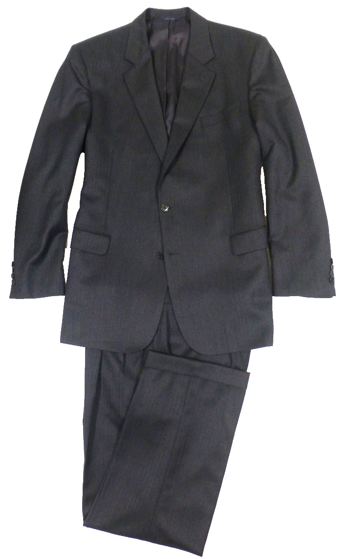 Brooks Brothers Suit 44L W37 SAXXON Gray Canada Excellent Condition Regent