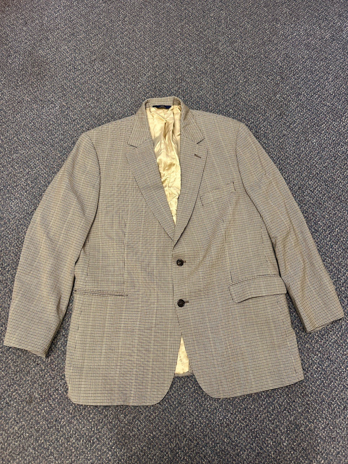 Brooks Brothers 346 Blazer Men’s 46R Brown Wool Herringbone Tweed Made In Jordan
