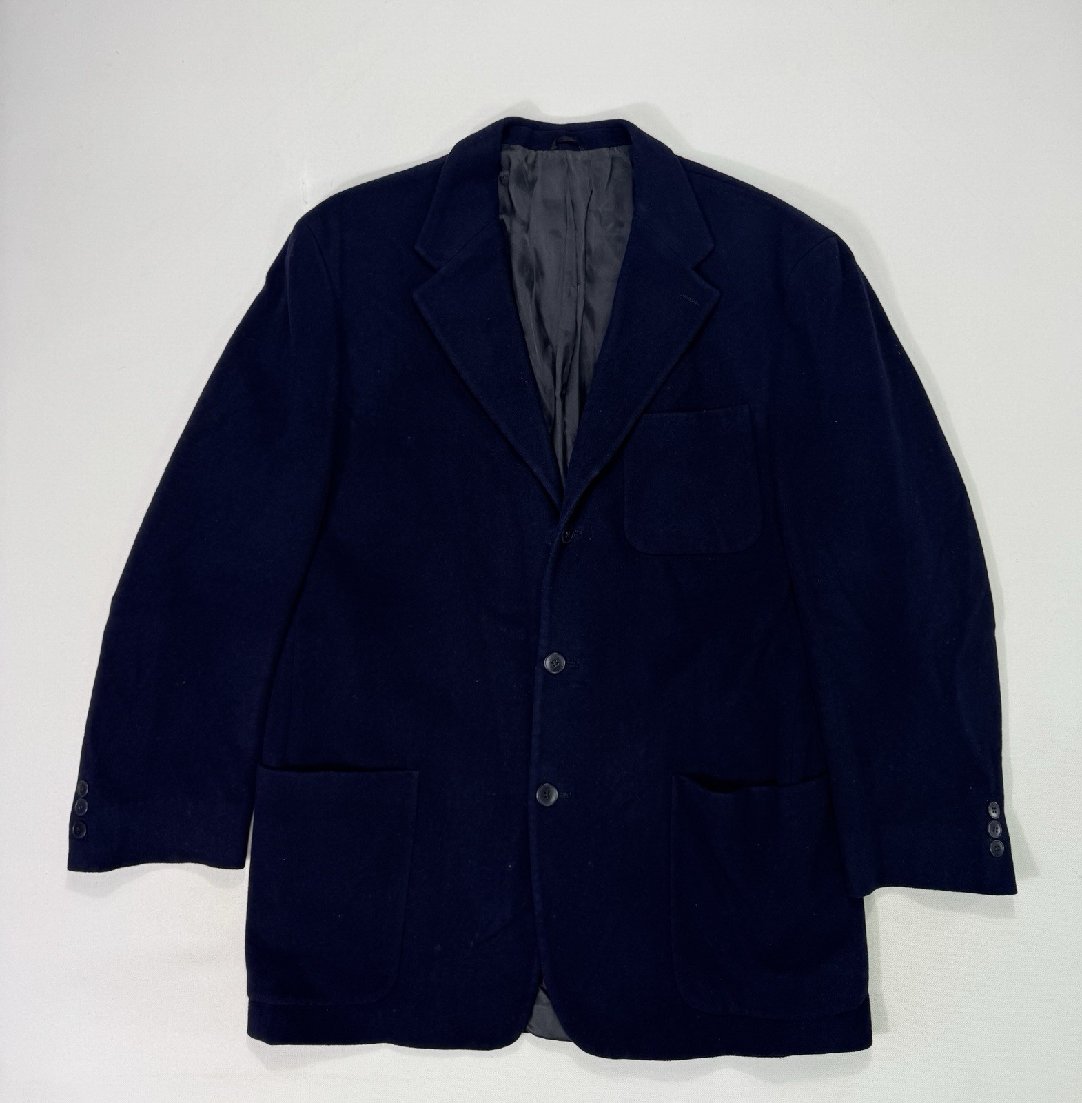 J Crew VTG Oarsman Wool Cashmere Blazer Mens 41R Navy Blue Professional USA Made