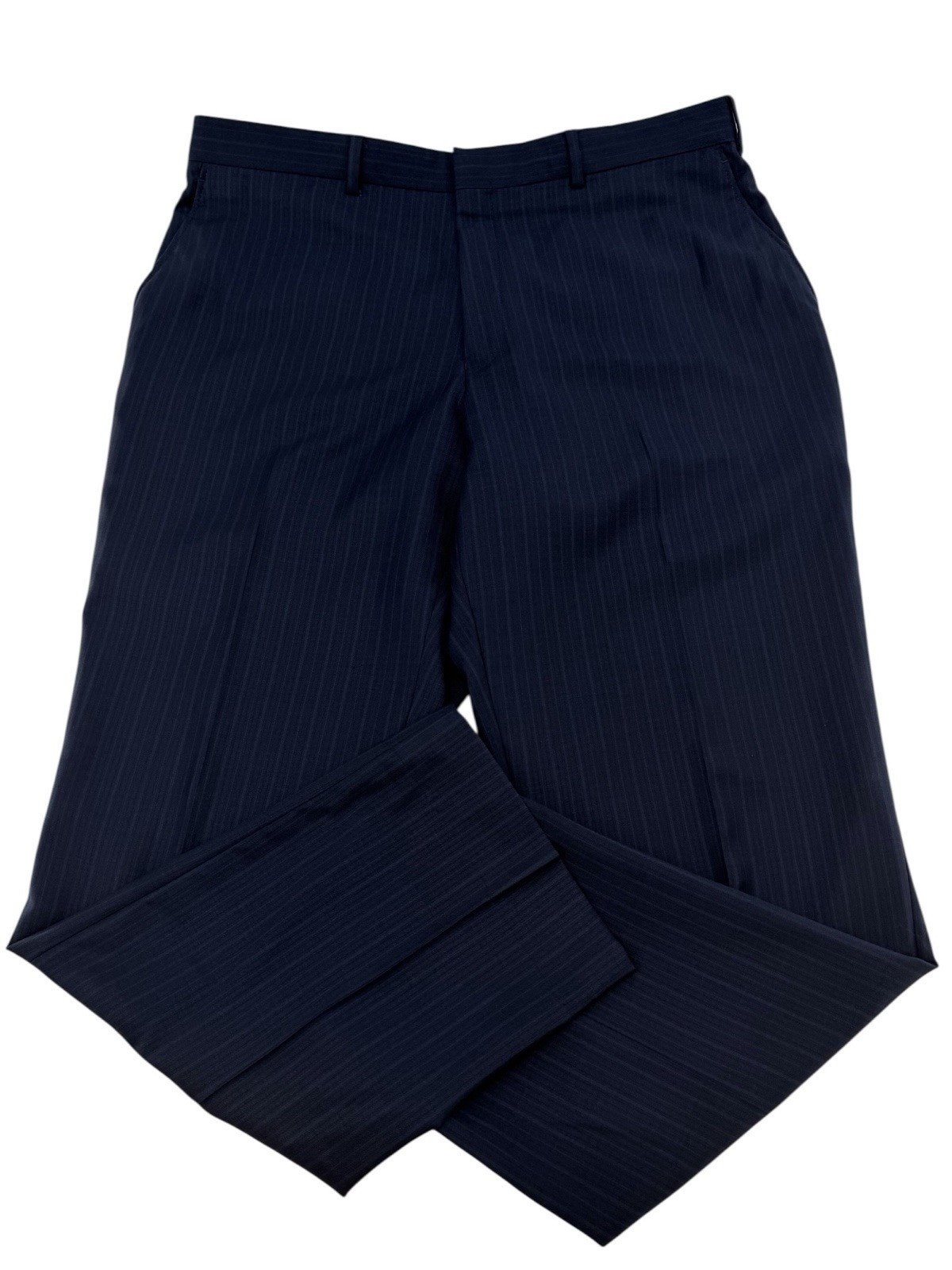 Jos A Bank Joseph Slim Fit Suit 40S 34×29 Blue Pinstripe 100% Wool 2Btn YGI R684