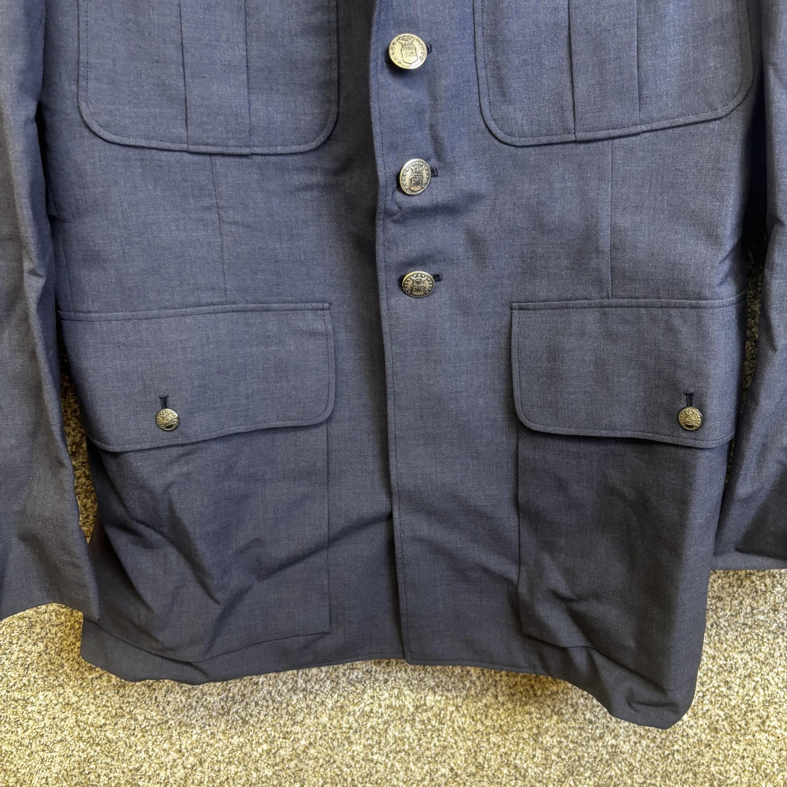 Vintage US Air Force Dress Coat Mens 42R Tropical Blue 84 Wool Uniform 60s