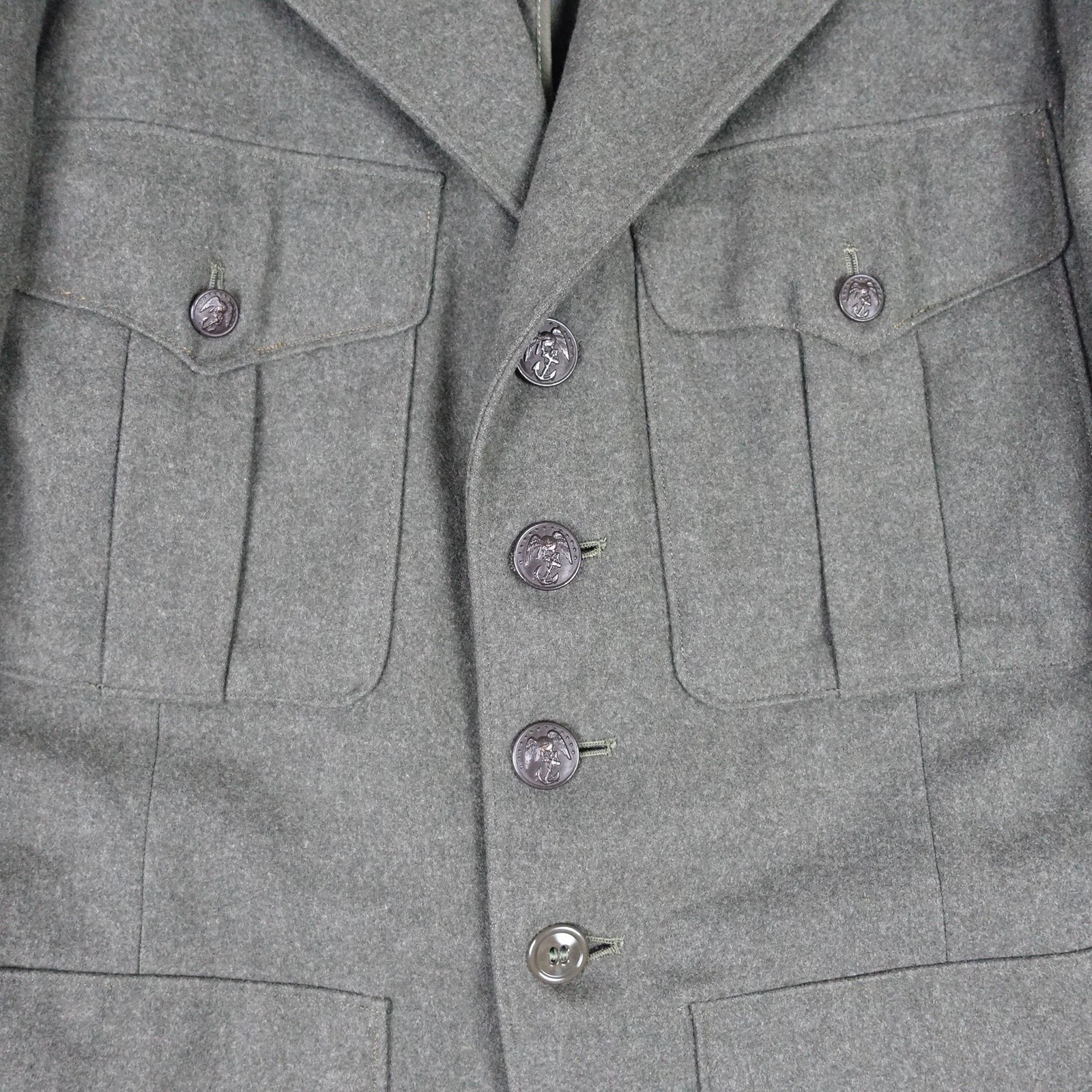 VINTAGE USMC Dress Coat Mens 40 Green Wool Service Uniform Jacket Corporal USA