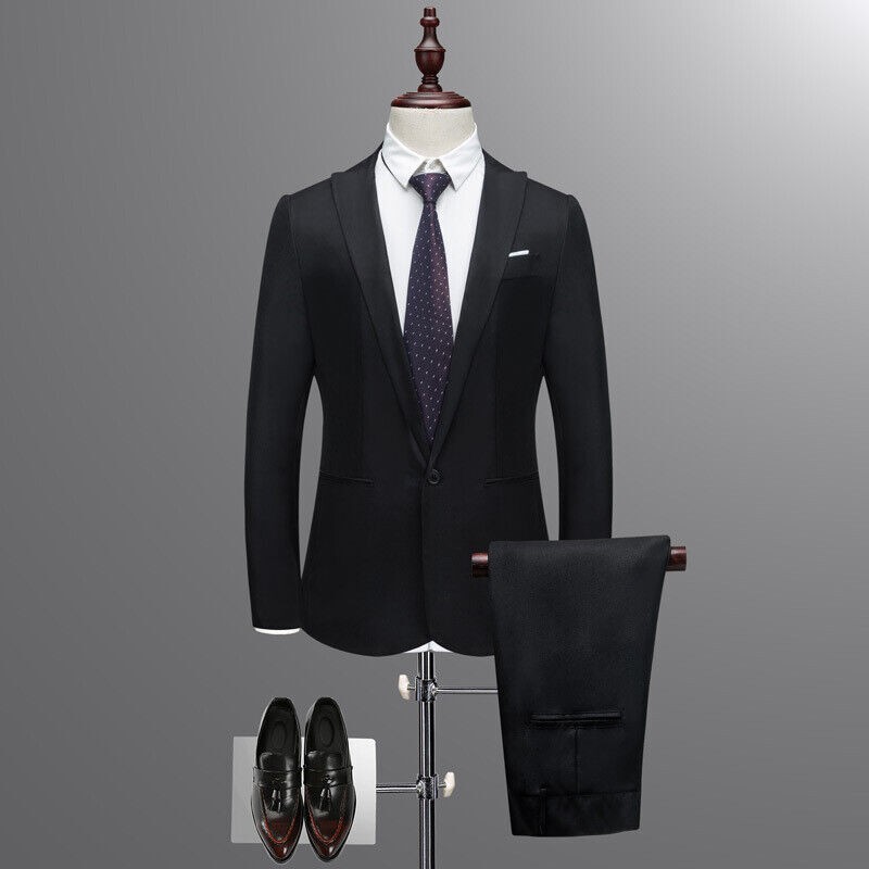 2 Piece Suit Men Party Wedding Formal Blazer Jacket Trouser Tuxedo for