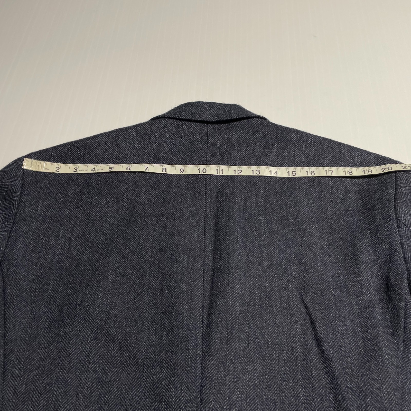 Jos A Bank 1905 Blue Herringbone Tweed Wool Sport Coat Tailored Fit 46L *