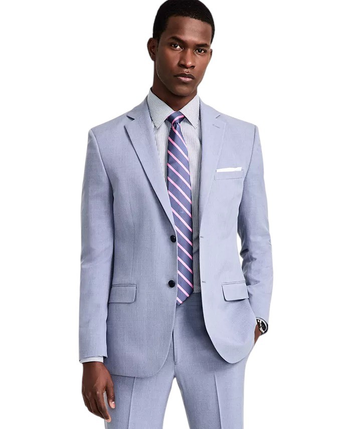 Dkny Mens Modern Fit Suit Jacket 40 Regular Light Blue DNUR218W0020