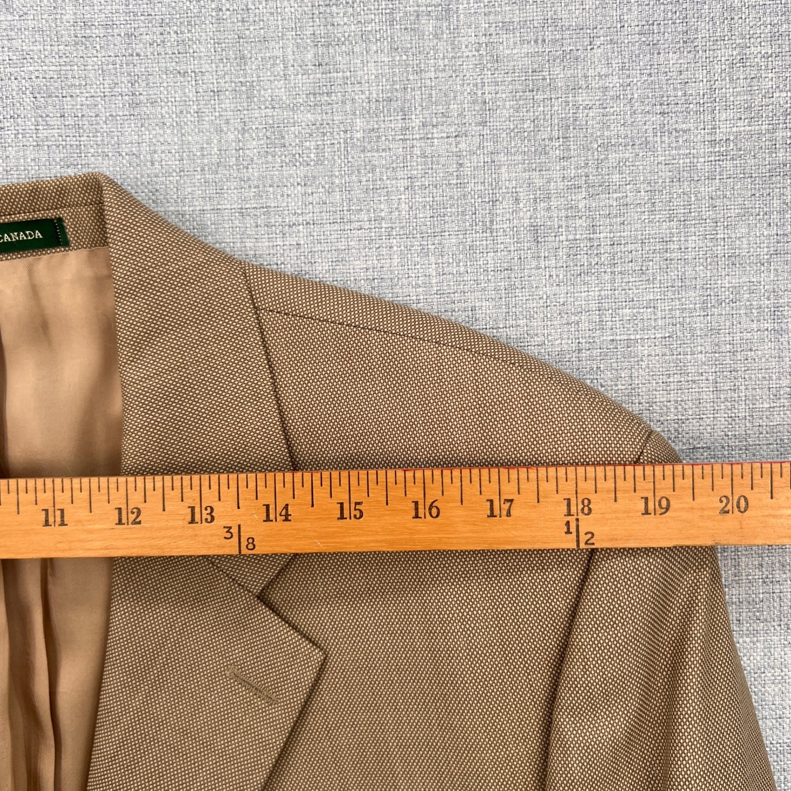 VTG 90s Lauren Ralph Lauren Wool Blazer Sport Coat Men 42R Tan Ivy Classic Prep