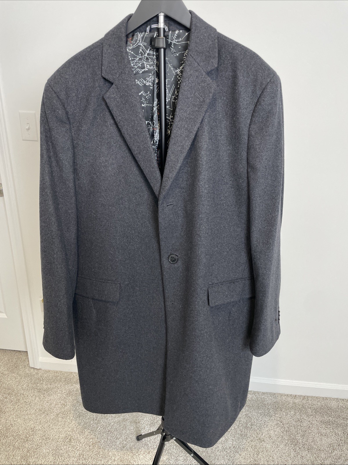 Nautica Men’s 46R Grey Modern Fit Over Coat