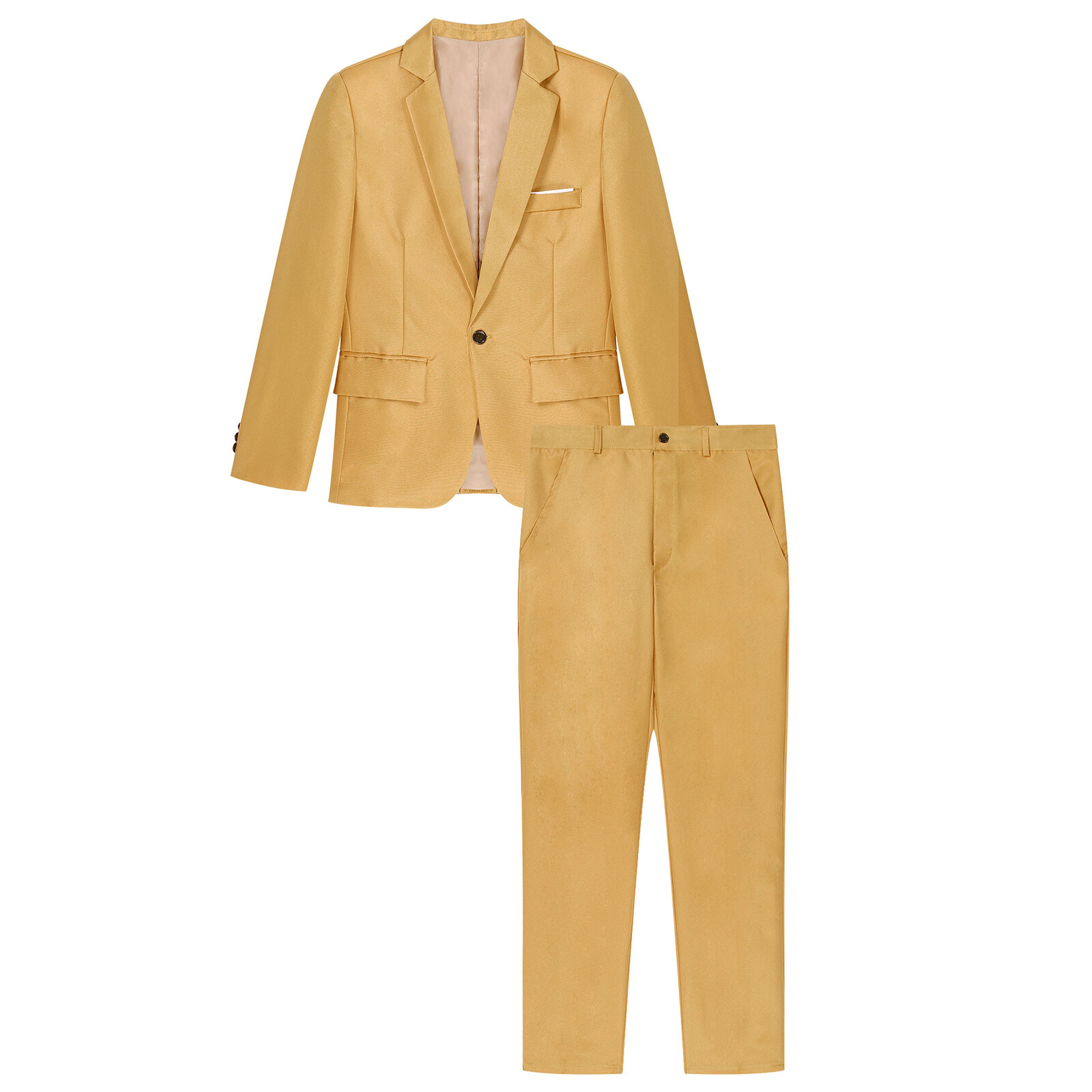 Men Suit Classic Meeting Formal One Button Blazer Long Pants Party Outfit Set