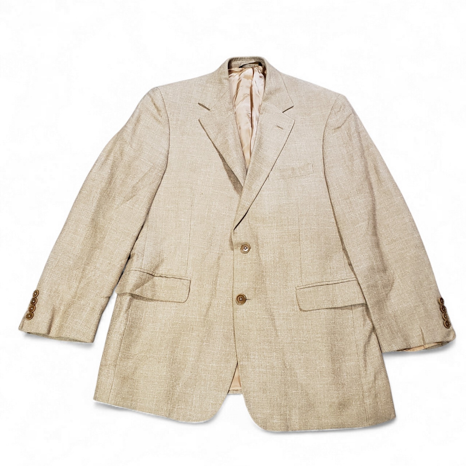Vintage Brooks Brothers Mens Silk Linen Cotton 2 Button Blazer Jacket 39R Italy
