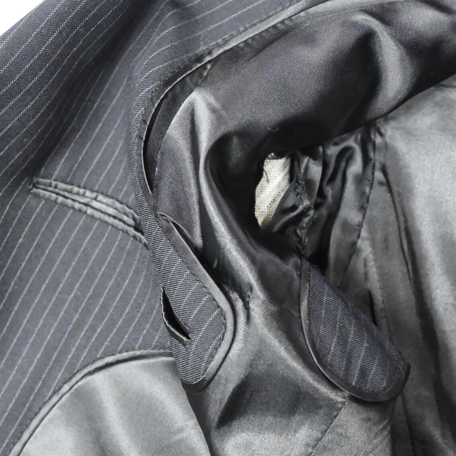 Bespoke 42R 38×32 Black Stripe Mens Jacket Pants Suit