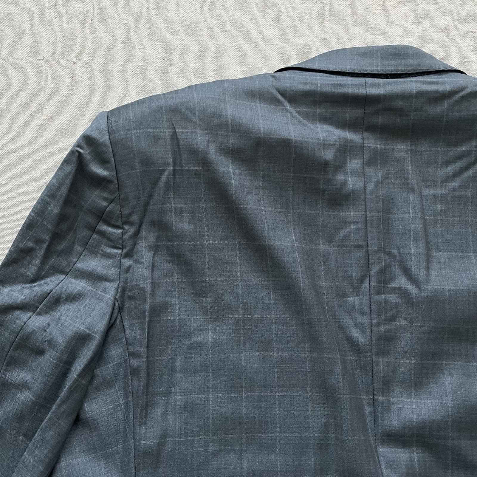 Ermenegildo Zegna Trofeo Mila Suit Jacket Gray Wool Check 56R IT / 46R US