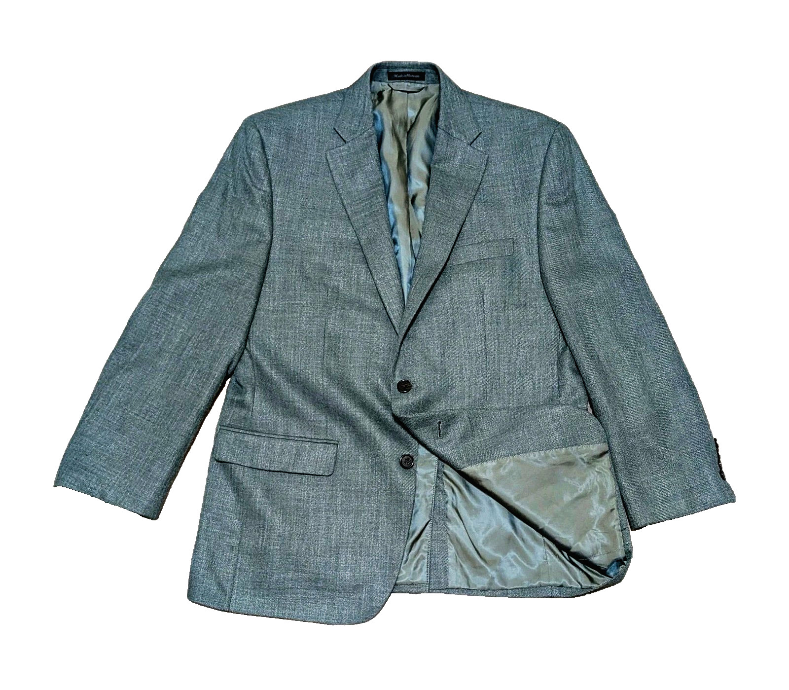 Size 40R – RALPH LAUREN – Mens Blazer 2-Button Jacket Poly/Rayon/Linen Blend EUC