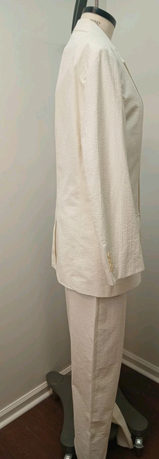 J. Peterman 100% Cotton Seersucker Suit White