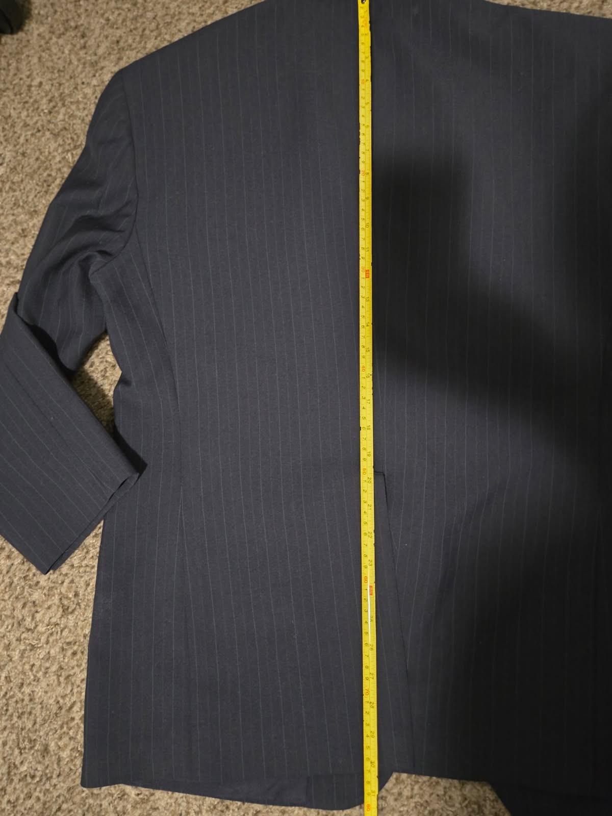 Reed St James Men Blazer Suit Jacket Blue Pinstripe Vintage 44R SEE MEASUREMENTS