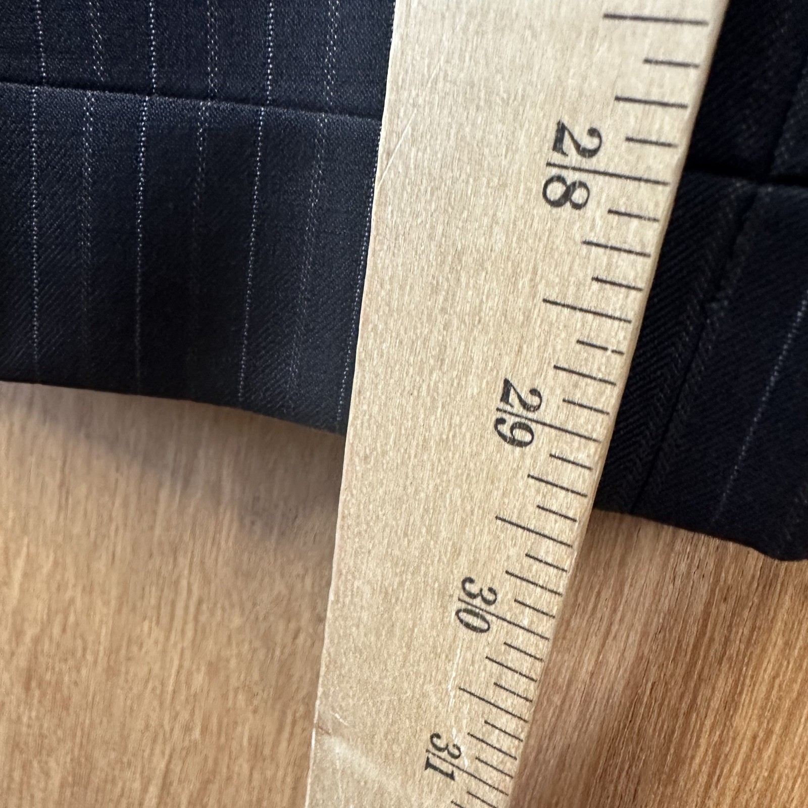 Jones New York Suit Mens 42R Navy Pinstripe 3 Button Wool Pants 34×29 3 Piece