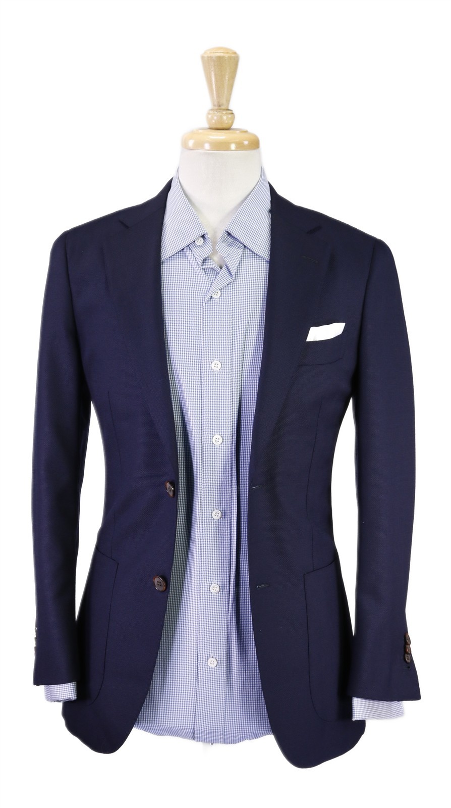 Suitsupply Havana Navy Blue Woven Wool Patch Pocket 2-Btn Blazer Jacket 34S 32S