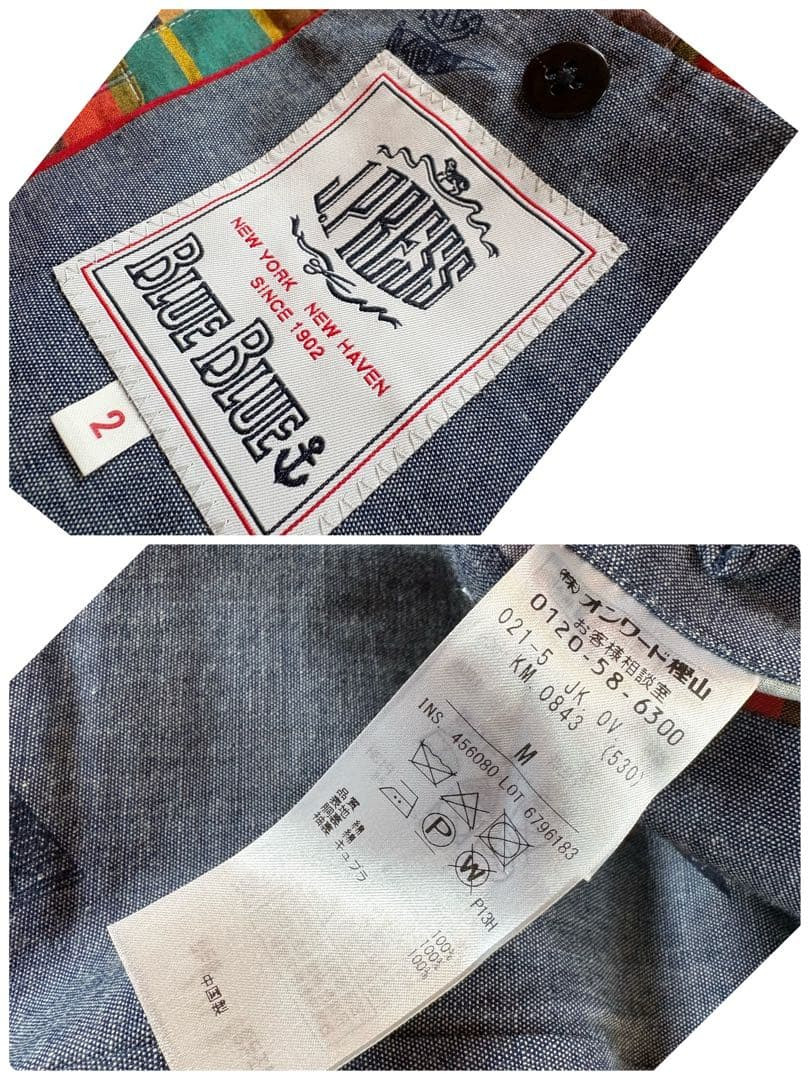 J.PRESS x BLUE BLUE Patchwork Madras Plaid Jacket Size 2 / M SS19 Ivy Preppy