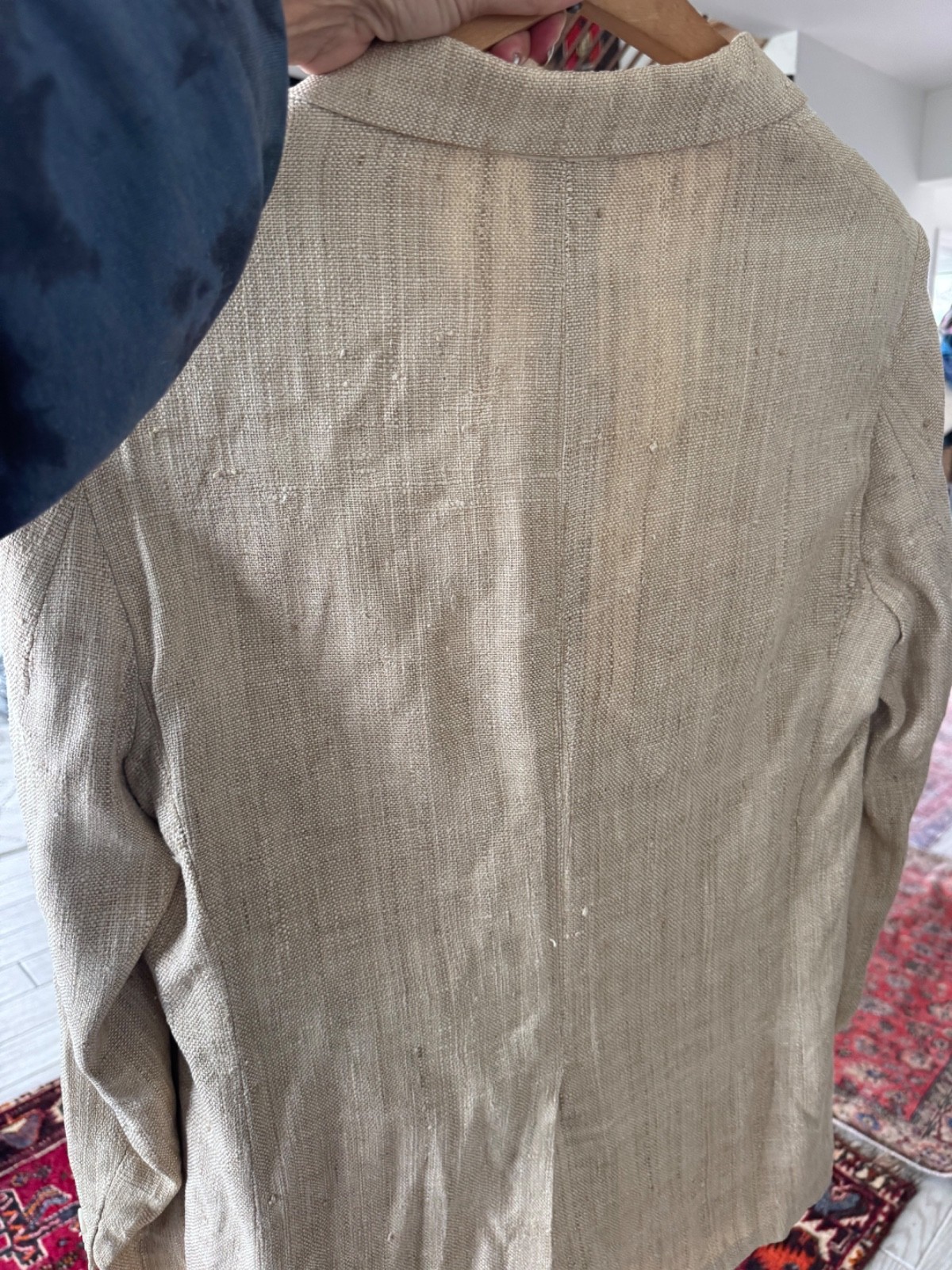 Emile Duval thick woven linen/cotton Suit Jacket -see photos for measurements .