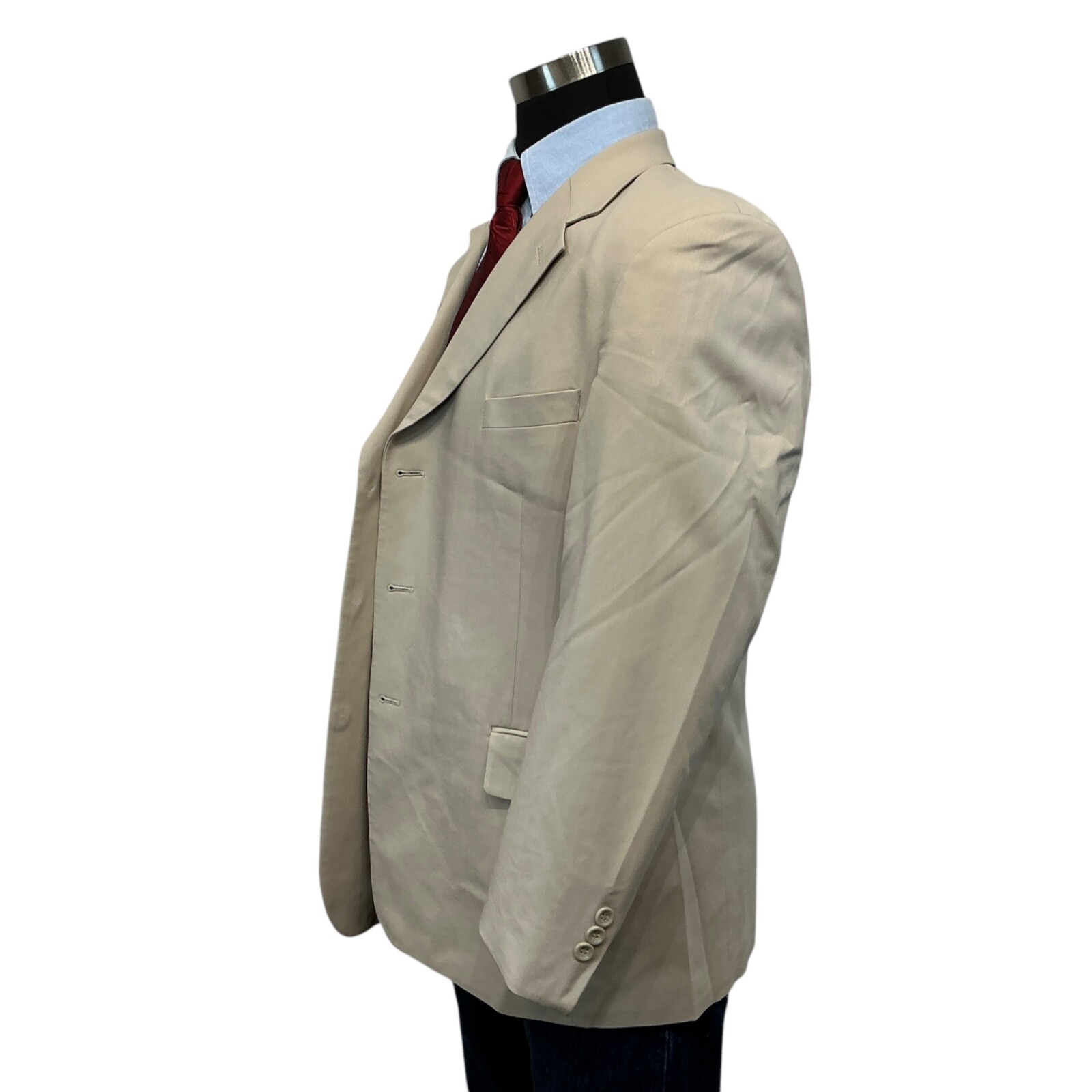 42S LINEAGE MILAN NY Men’s 100% MERINO WOOL Super 120s ivory Beige tan. NEW
