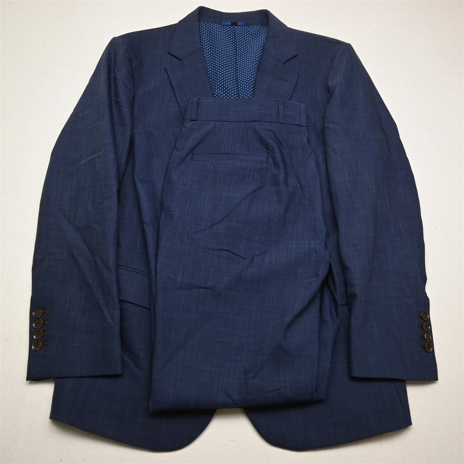 Unbranded 40R 32×30 Blue Soft Shoulder Stretch Mens Jacket Pants Suit