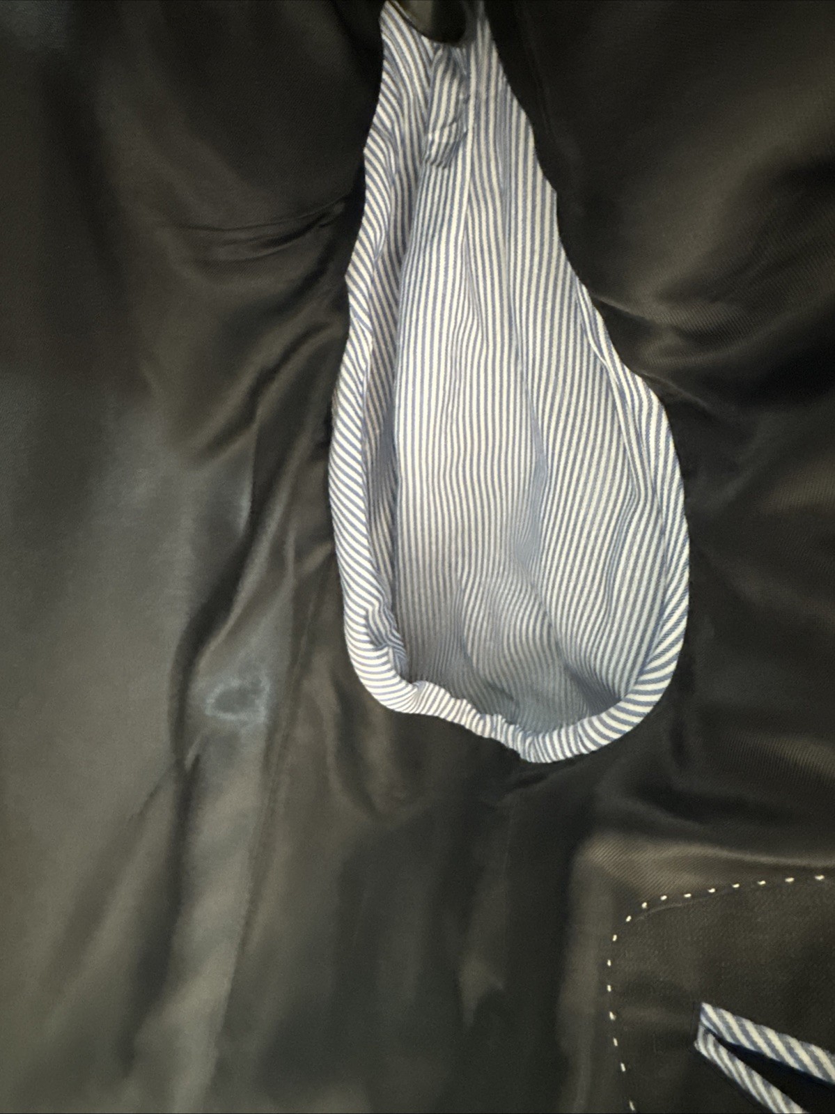 Tommy Hilfiger 44S Charcoal 2 Piece Suit 37×28 2 Button Wool Mexico Single Pleat