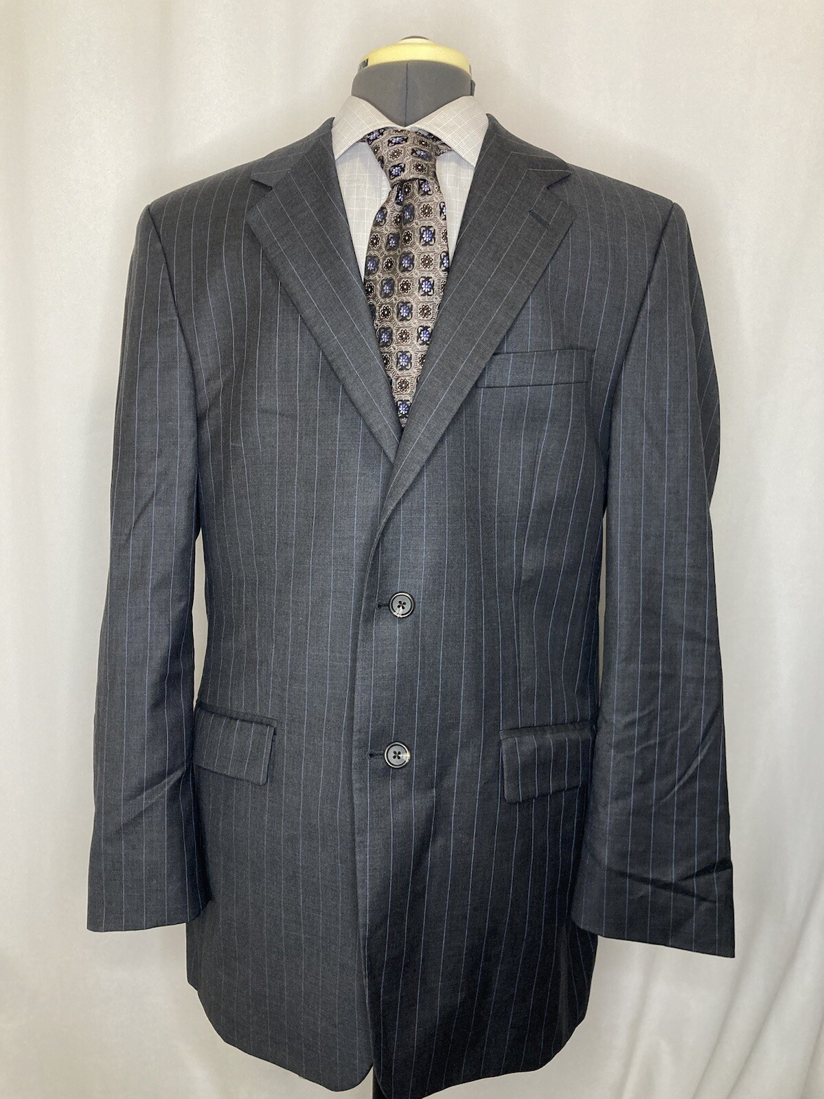 Ralph Lauren Mens 41L Blazer Gray Wool 2 Button Large 45″ Sport Coat Suit Jacket