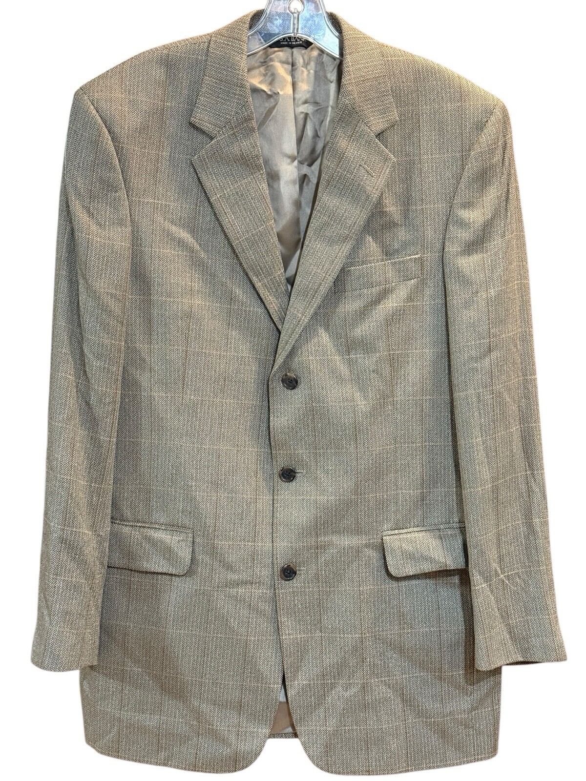 Jos A Bank Blazer Men’s Size 35? Brown Stripe Plaid See Photos & Measurements