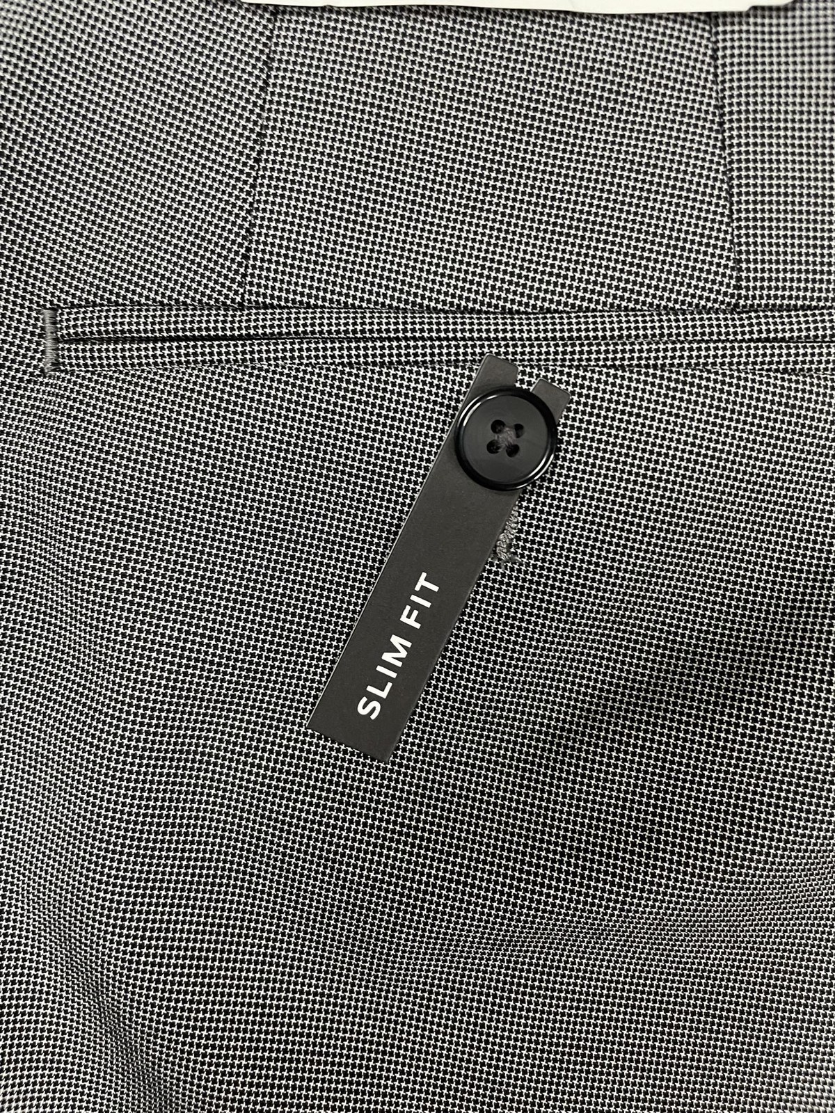 Van Heusen FLEX Dress Suit Pants Mens 34×32* Gray Check Slim Fit Stretch NWT
