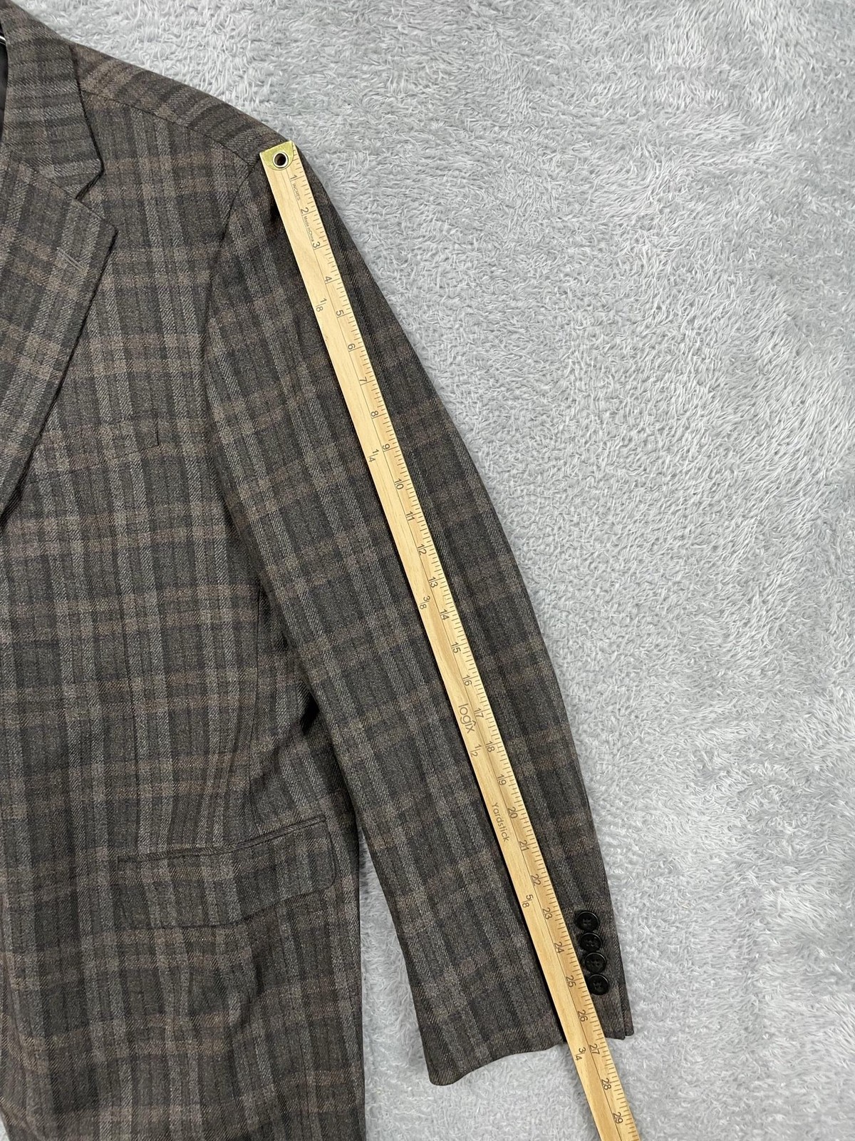 Samuelsohn Sport Coat Mens 48L Brown Plaid Wool Cashmere Soft Tweed Canada