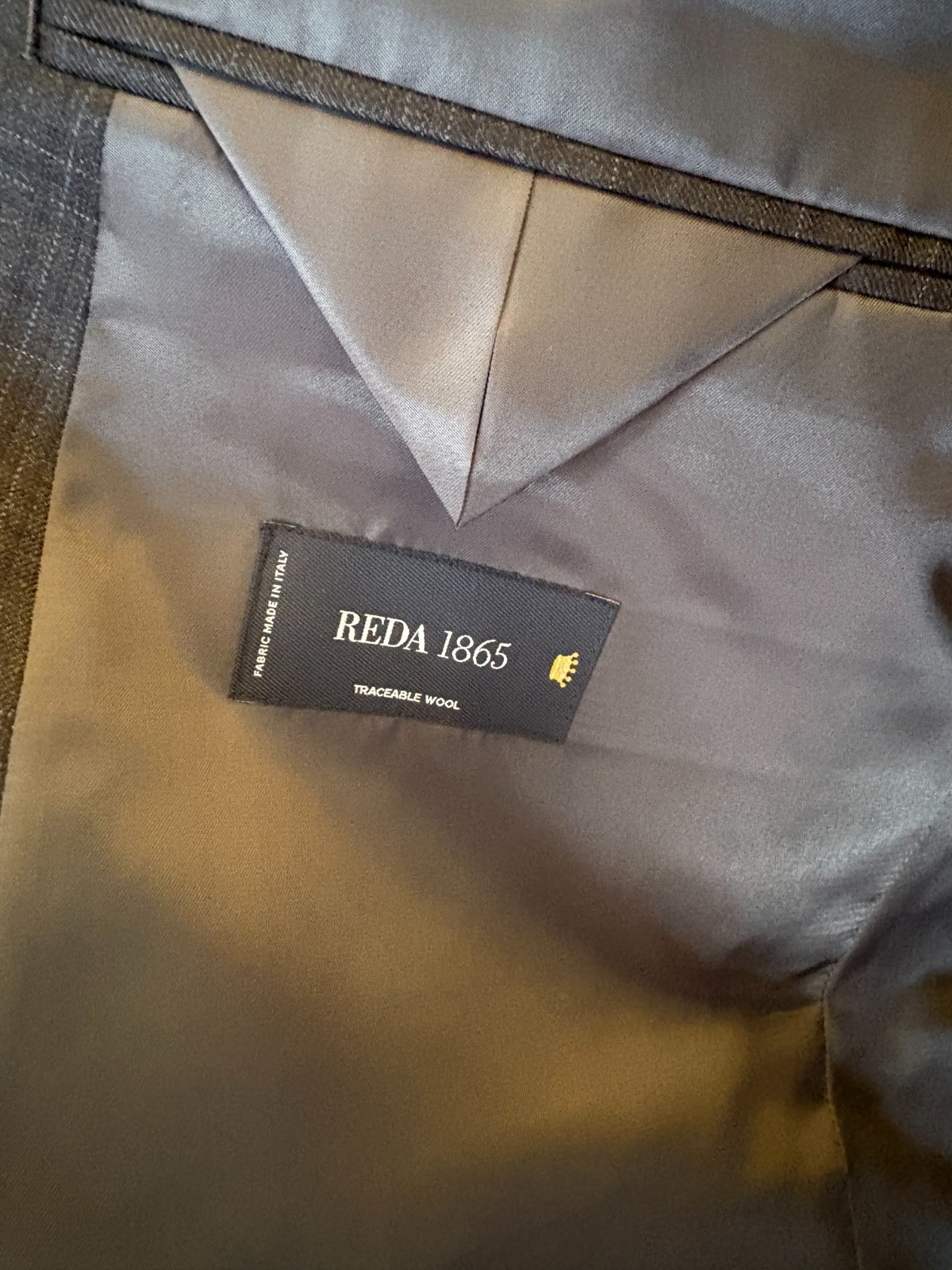 REDA 1865 Wool 48S 42W 30I Grey Plaid Worn Once