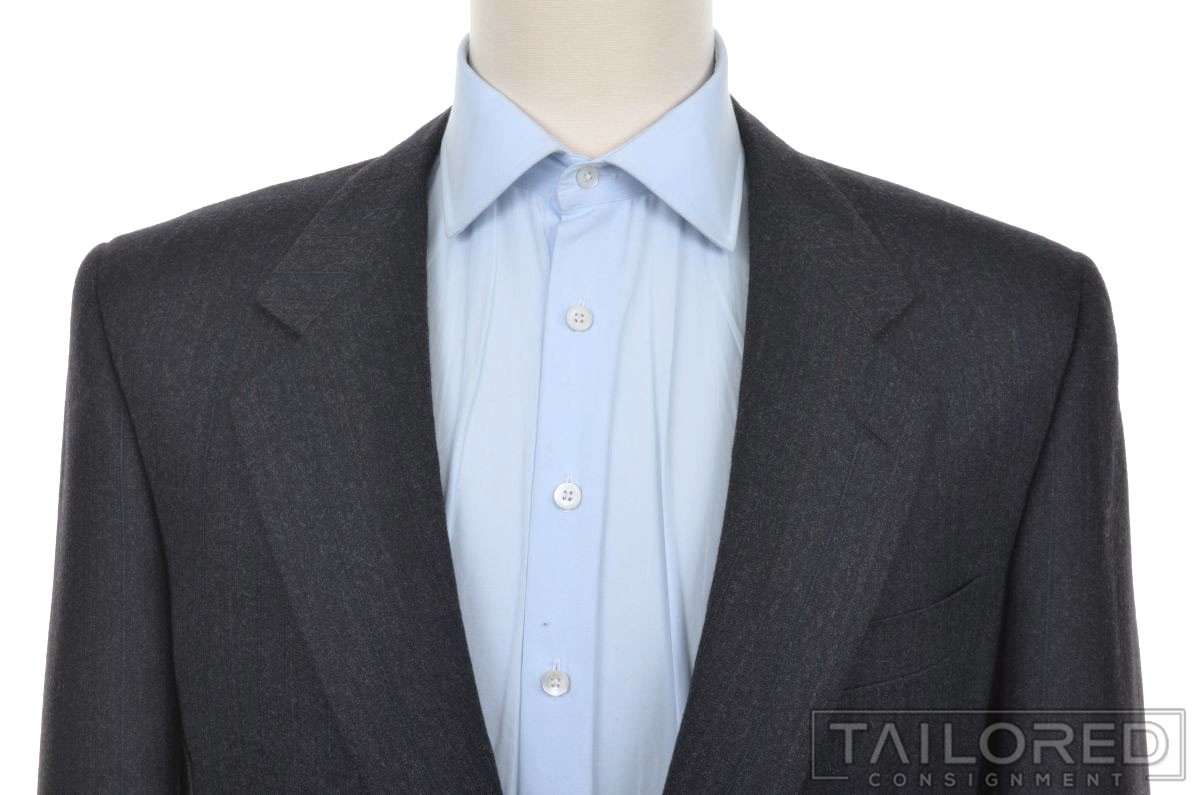 ERMENGILDO ZEGNA Blue Striped 100% Wool Jacket Pants SUIT Mens – EU 54 R
