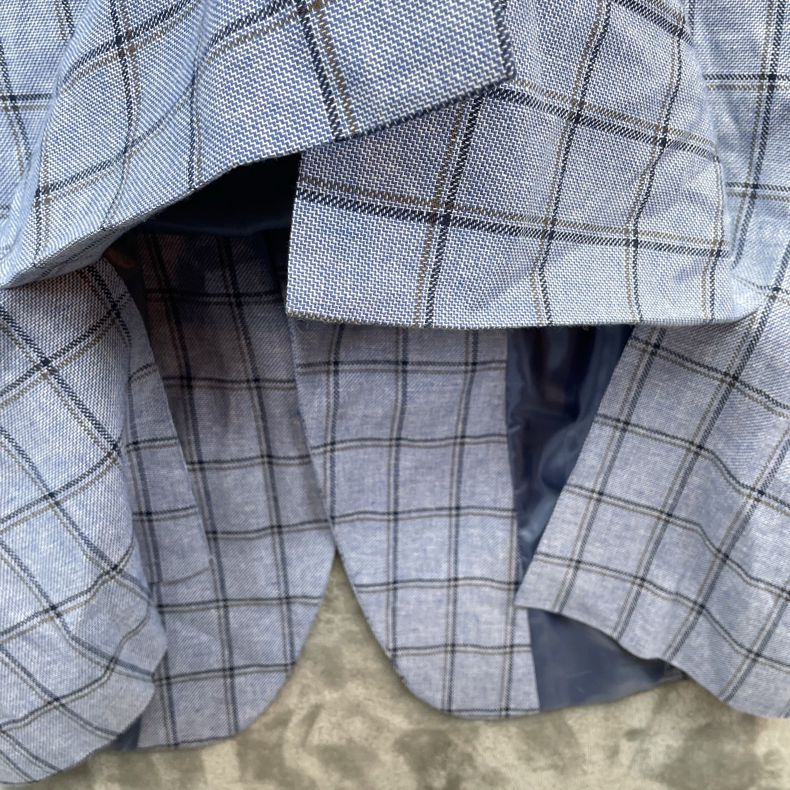 Stafford Blazer Men’s 48R Linen Blend Coat Sport Jacket suit classic fit plaid