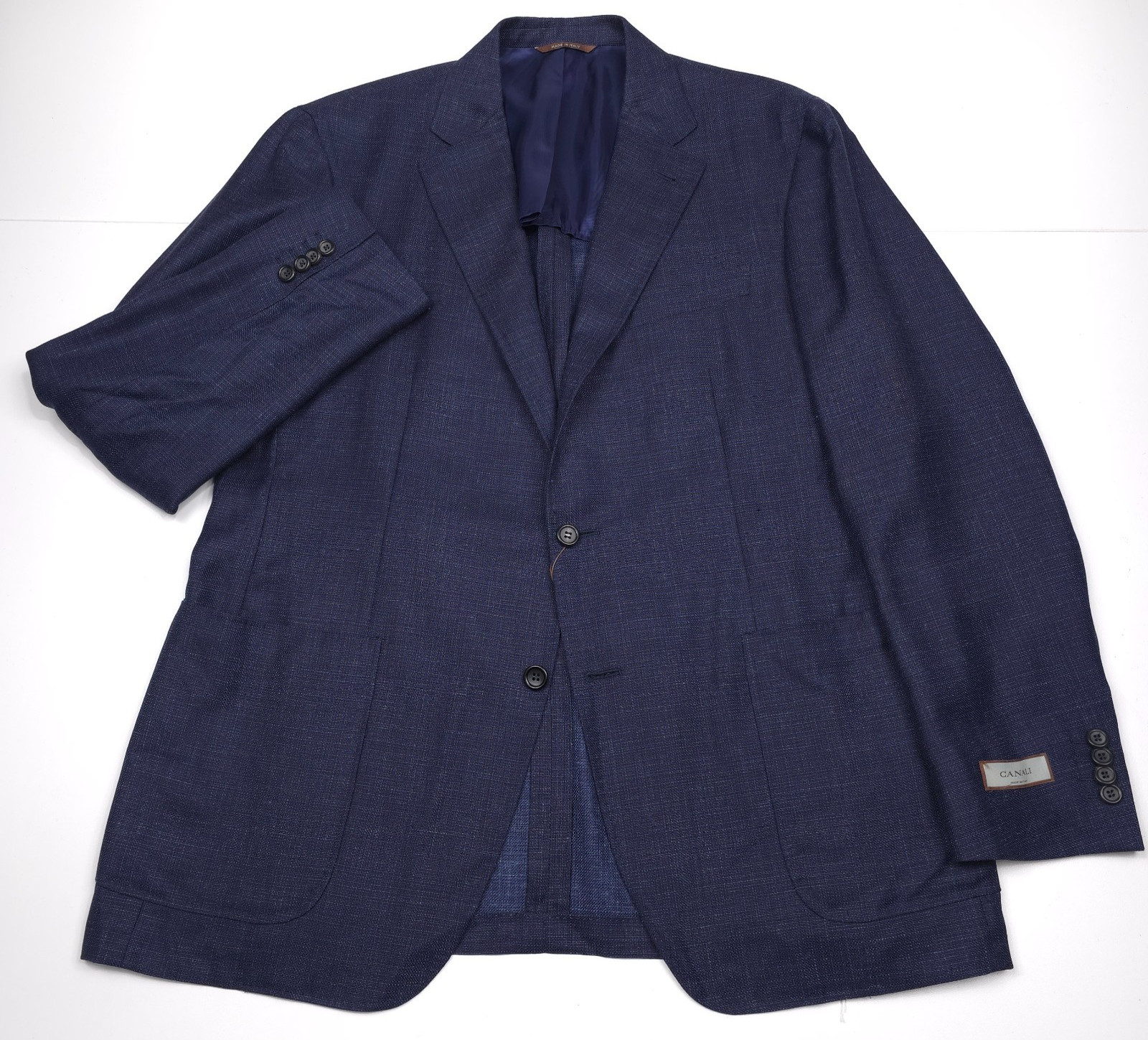Canali Kei Hopsack Unstructured Sport Coat Mens 46R (Italy 56R) Wool Silk Linen