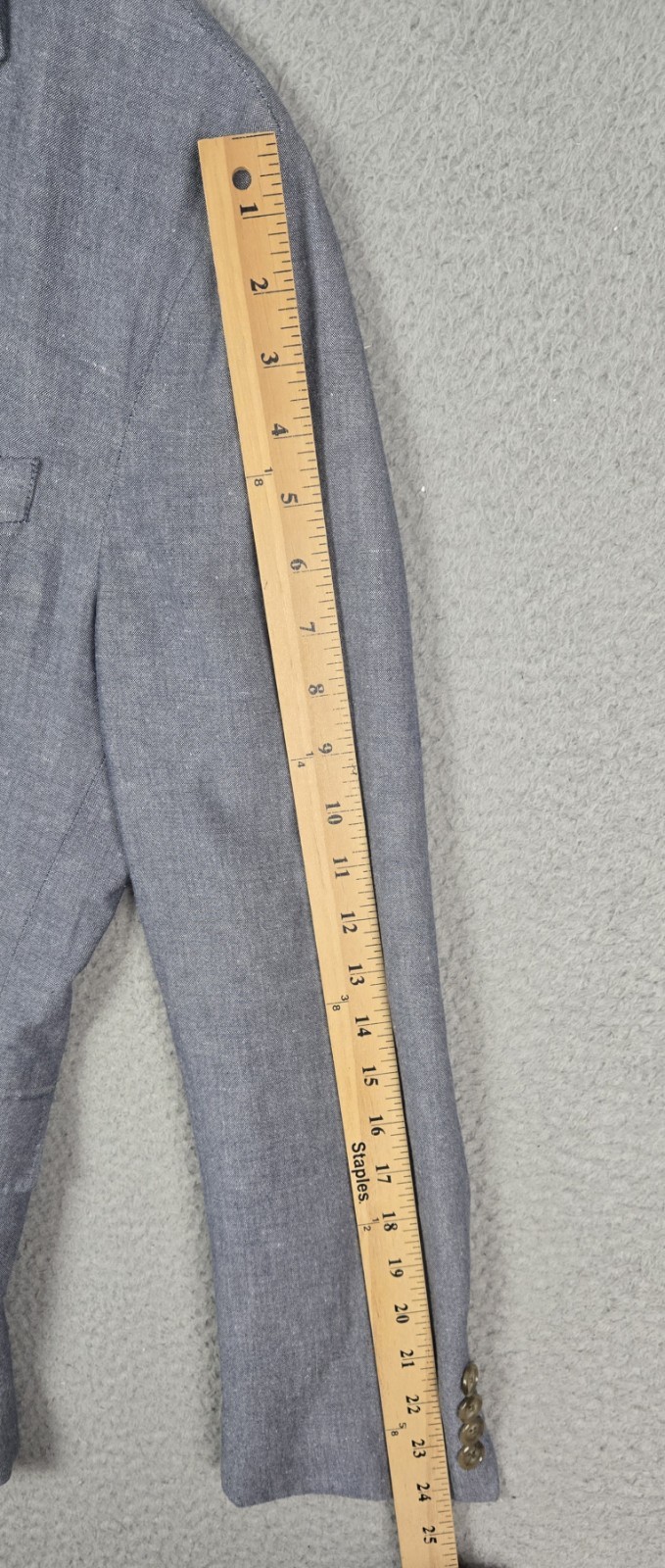 J. CREW Ludlow Unstructured Blazer Marled Slate Blue Cotton & Linen Blend 36S