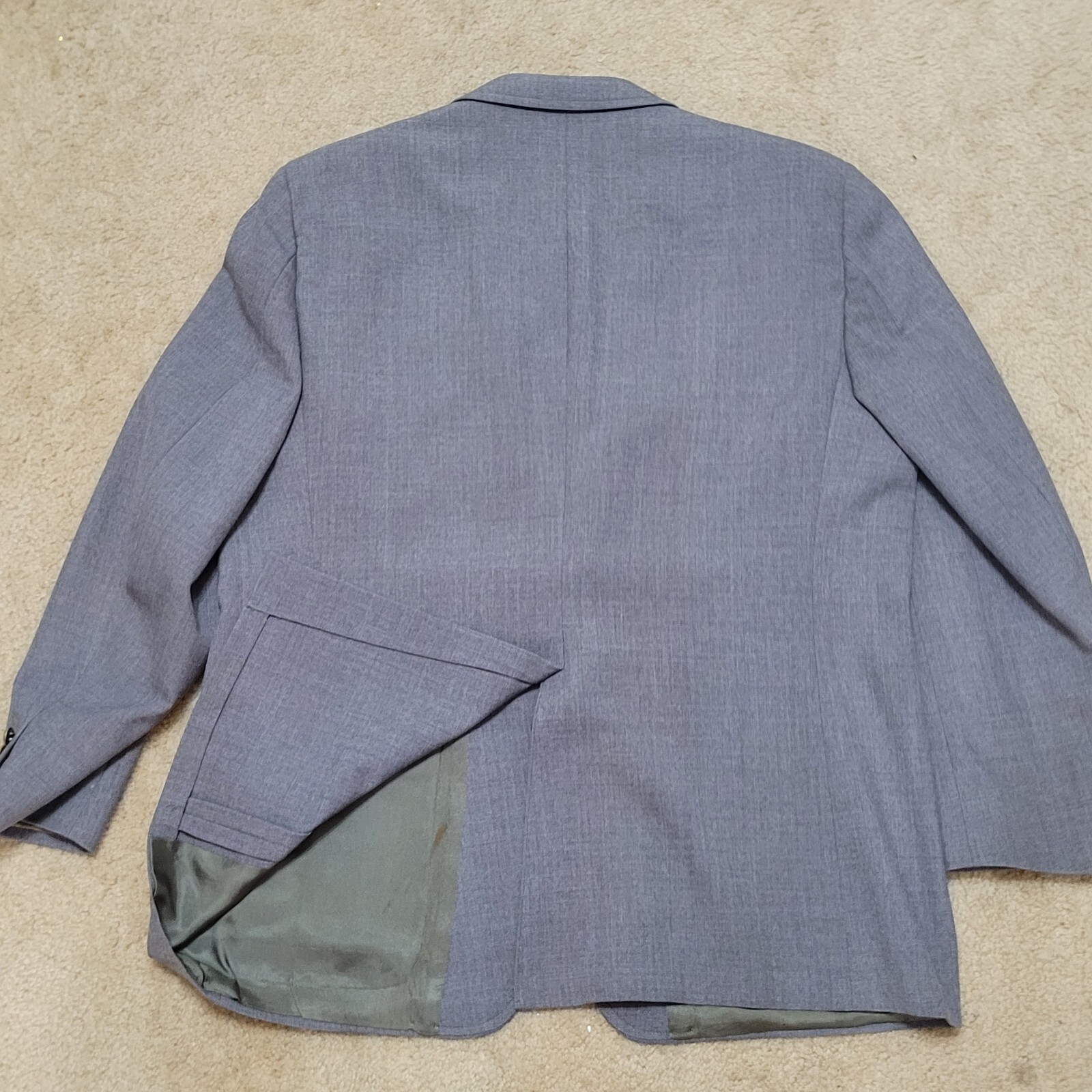 Vtg Palm Beach Blazer Mens 46R Gray Unstructured Gold Accent Buttons Sportscoat