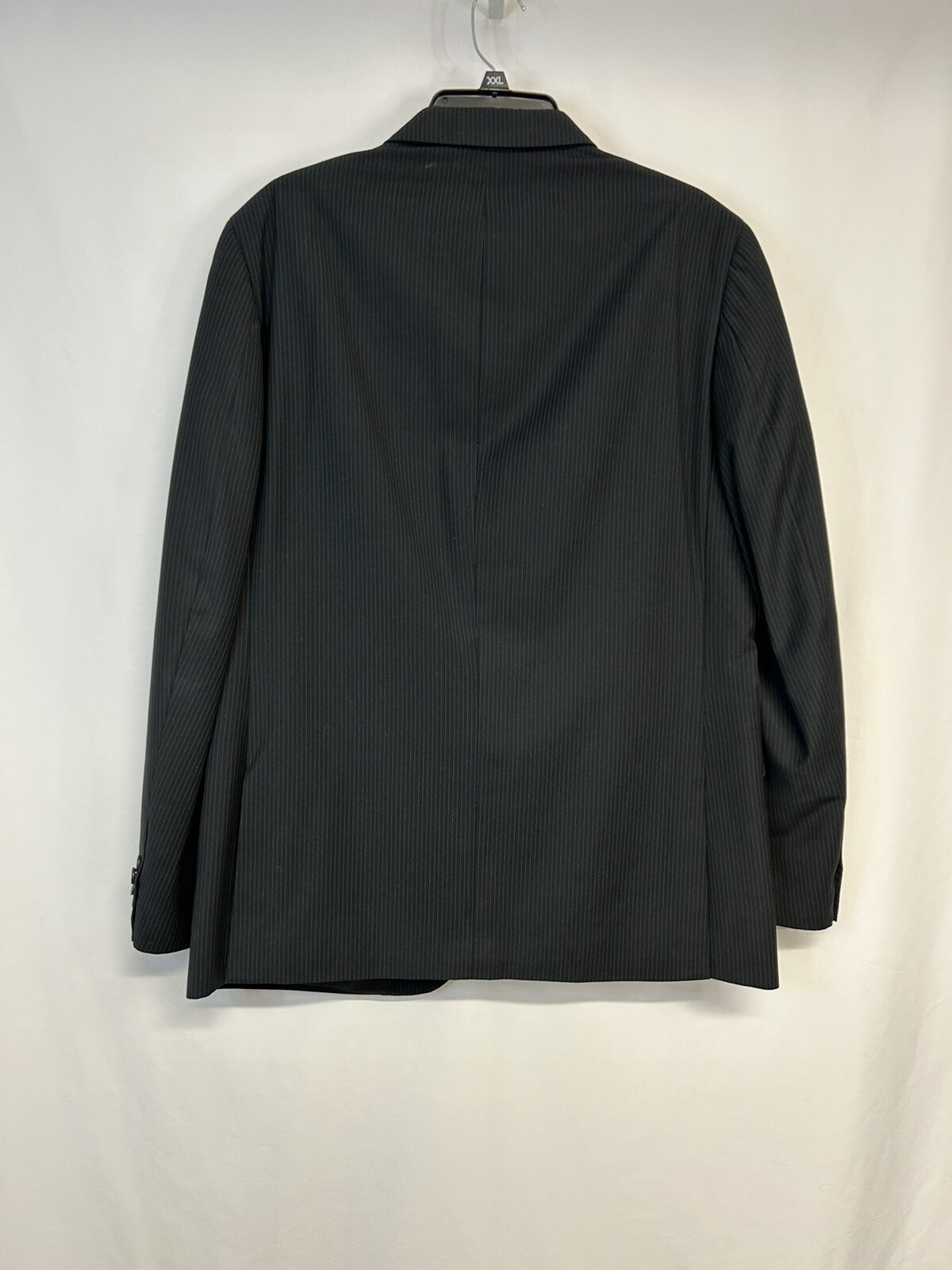 Kenneth Cole Mens Black Pinstripe Blazer Jacket Sport Coat 42R Formal Business