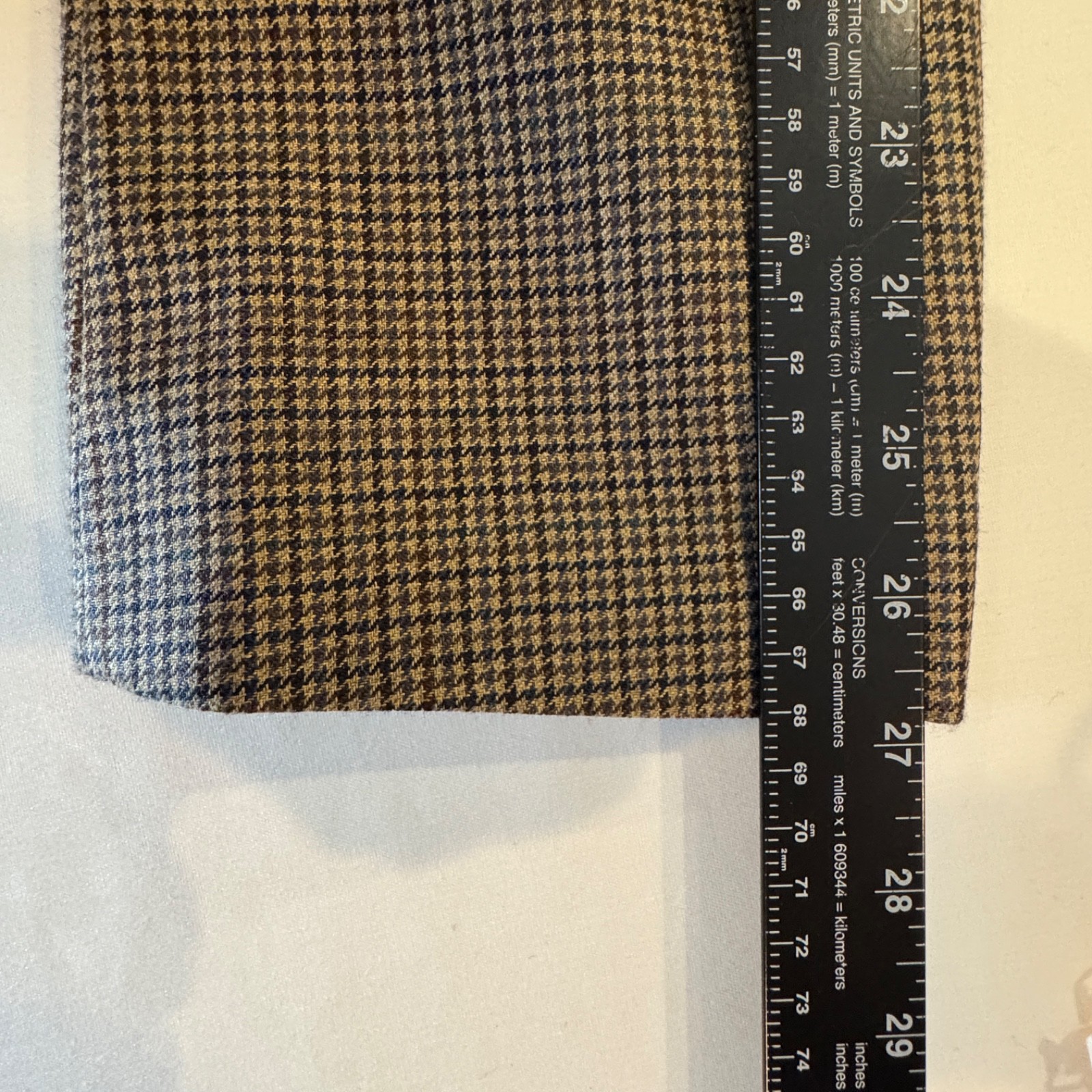 Lauren Ralph Lauren Jacket 46L Brown & Gray Houndstooth Check Blazer Silk & Wool