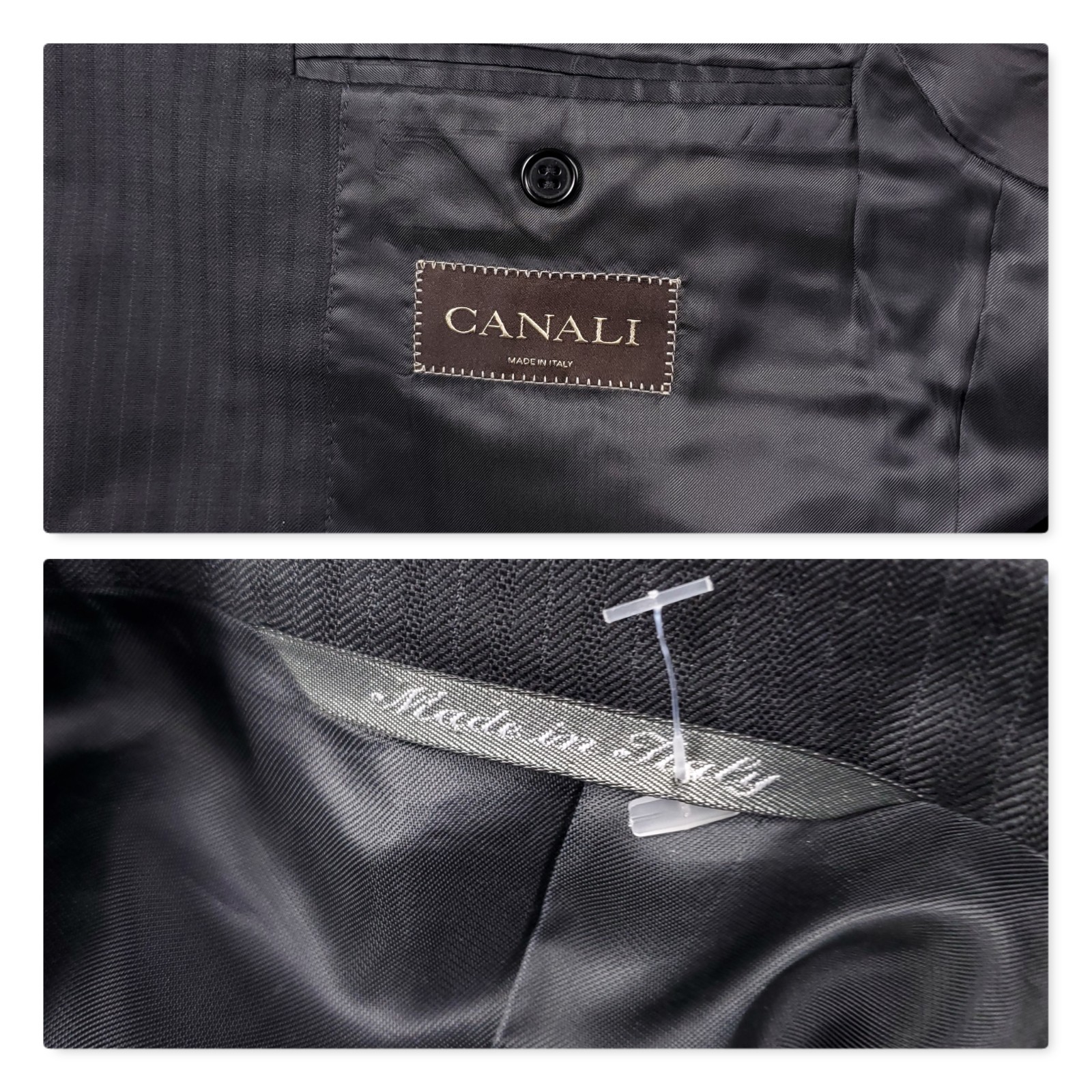 Canali 2 Pc Wool Suit 2 Button Jacket 54L EU/ 44L US Pants 36×32 Gray Striped