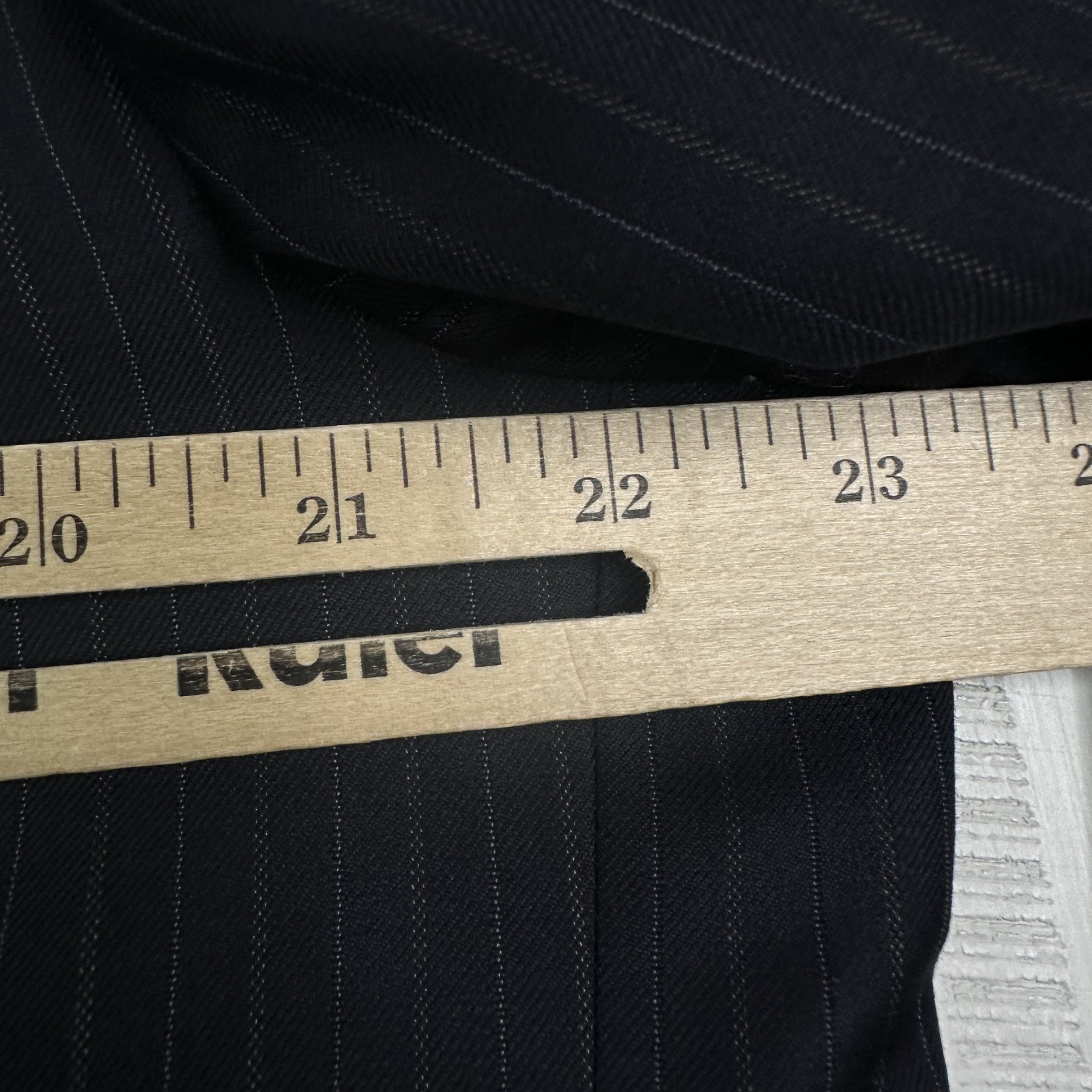 Jones New York Suit Mens 42R Navy Pinstripe 3 Button Wool Pants 34×29 3 Piece