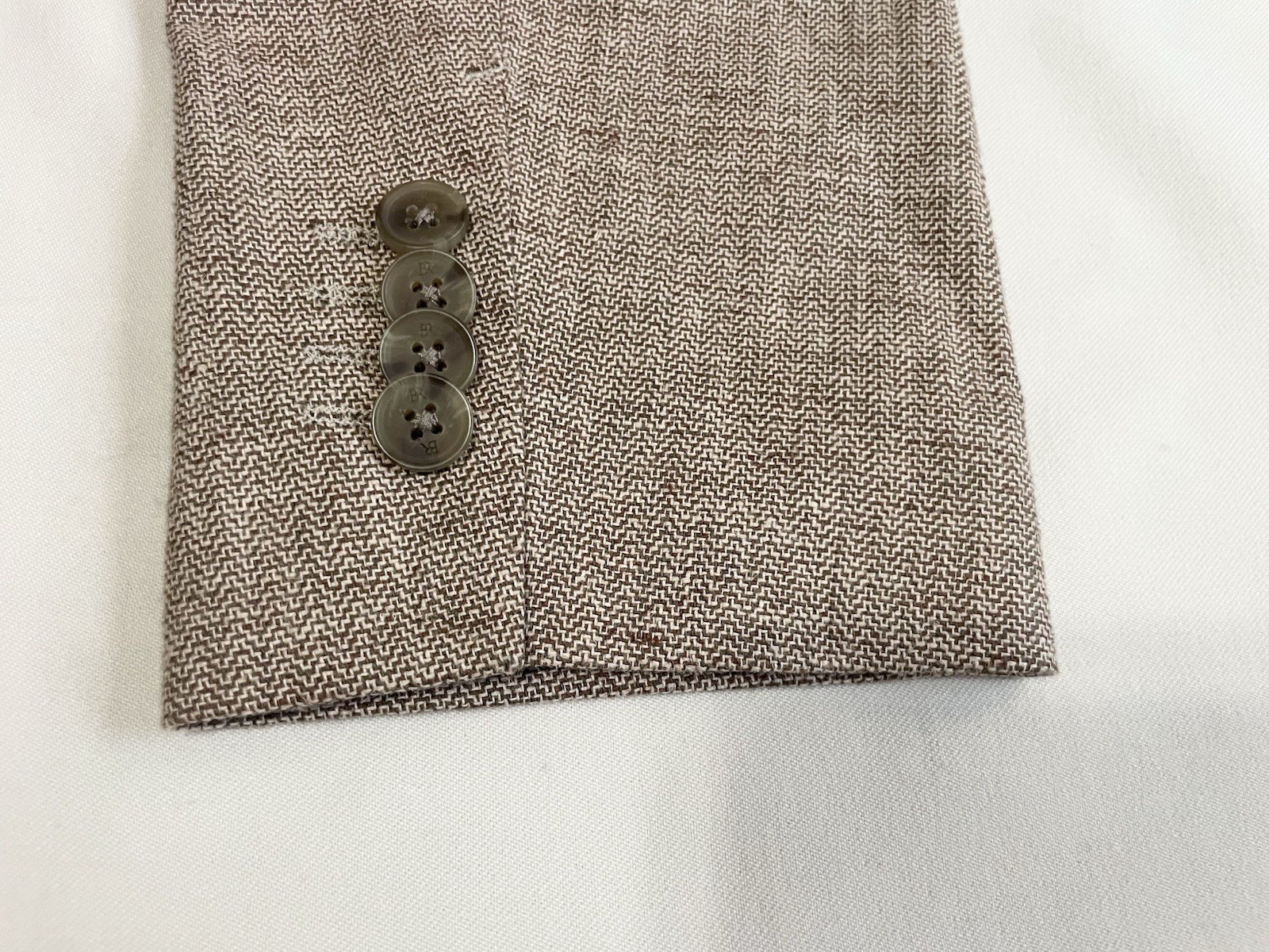 2 pc Suit Banana Republic Jacket Blazer 40S Pants 32×26 Linen Blend Unlined