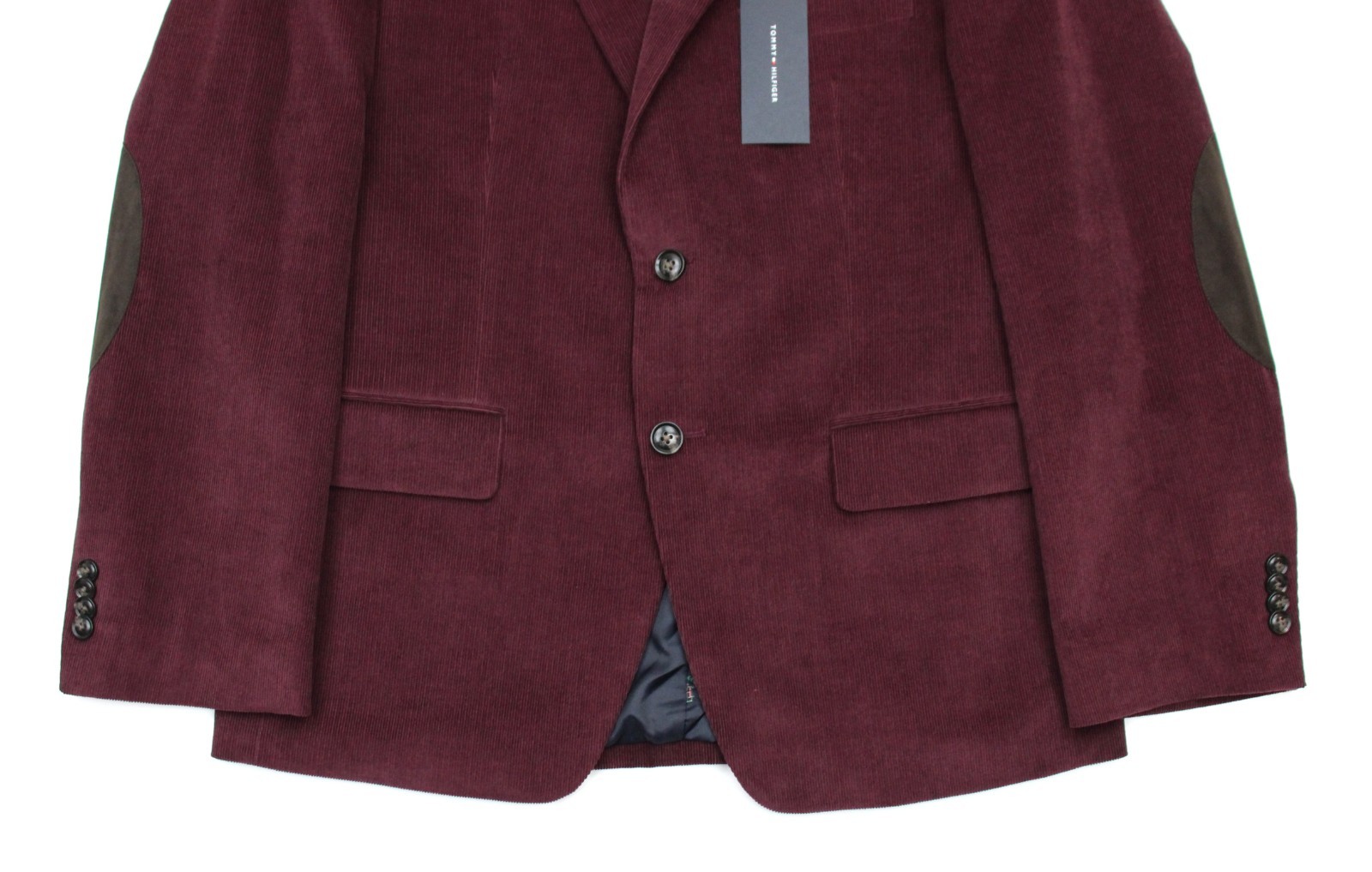 Tommy Hilfiger Sport Coat 38 S Mens Modern Fit Burgundy Corduroy Blazer Jacket