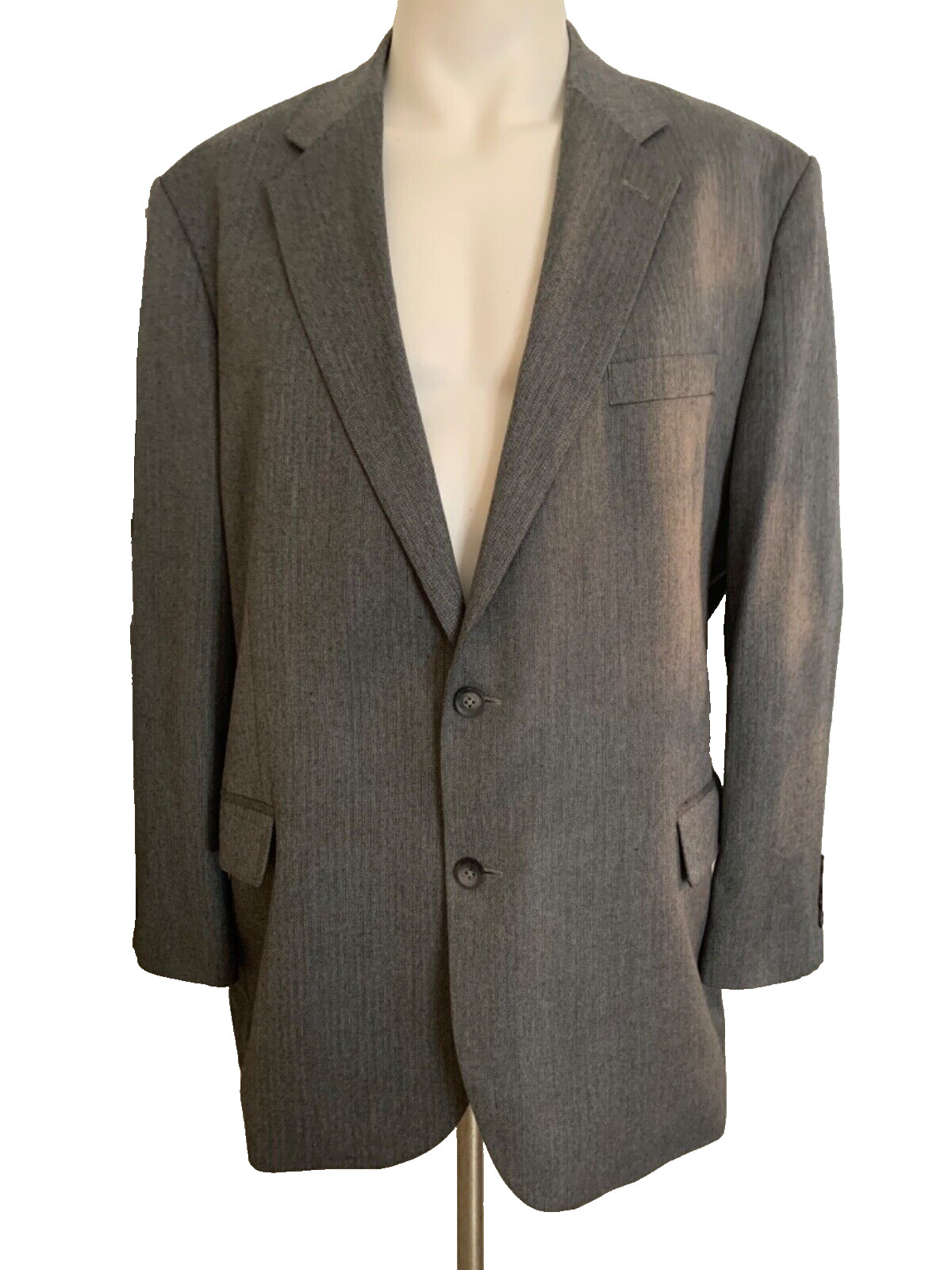 NEW Croft&Barrow all seasons blazer herringbone color grey 2 buttons style 48R