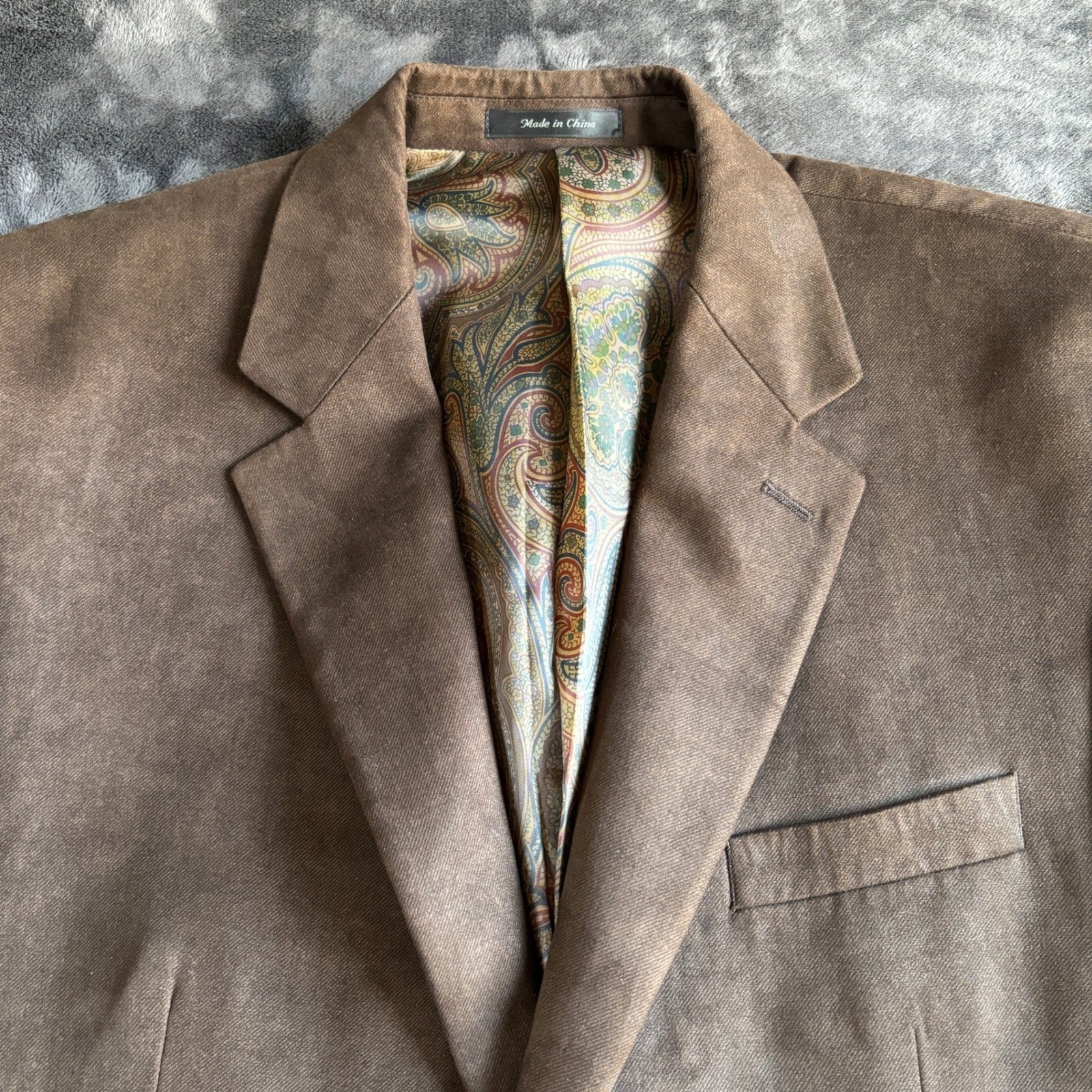 Lauren Ralph Lauren Mens Brown Faux Suede Two Button Blazer Sport Coat 44R