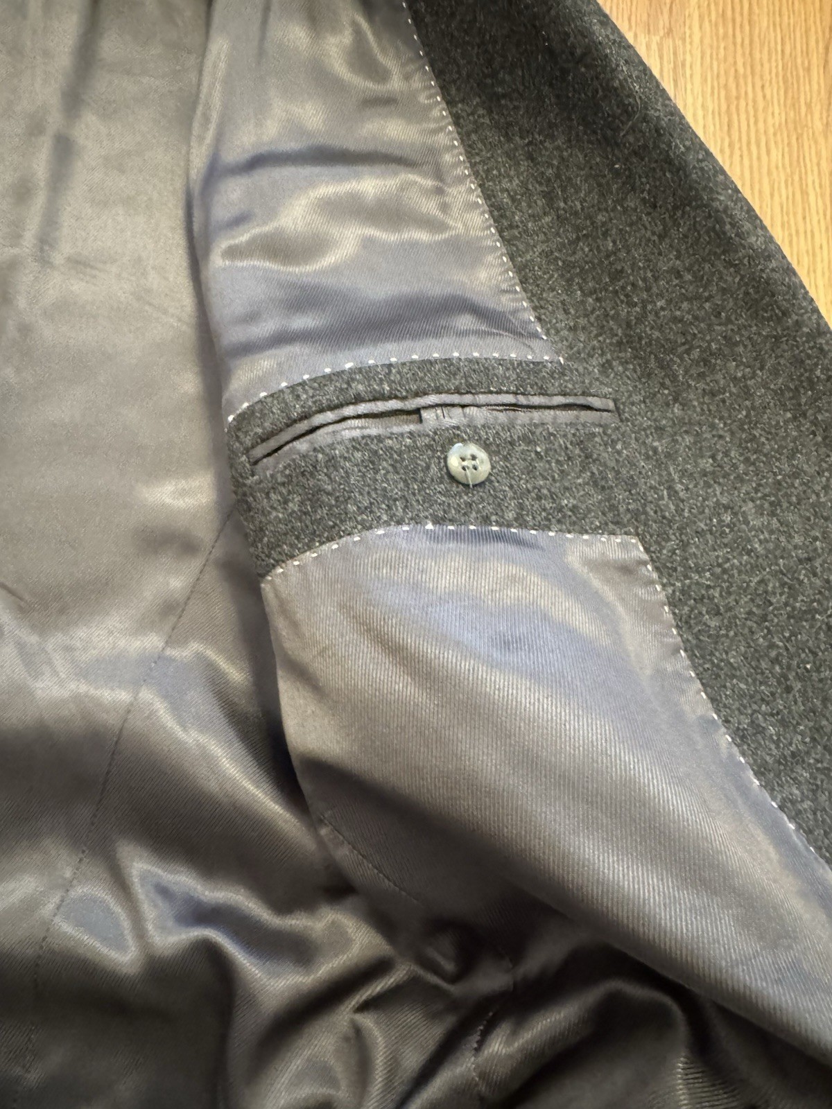 Kenneth Cole New York Men Blazer 100% Wool Gray Size: 46 XL Made in Mexico