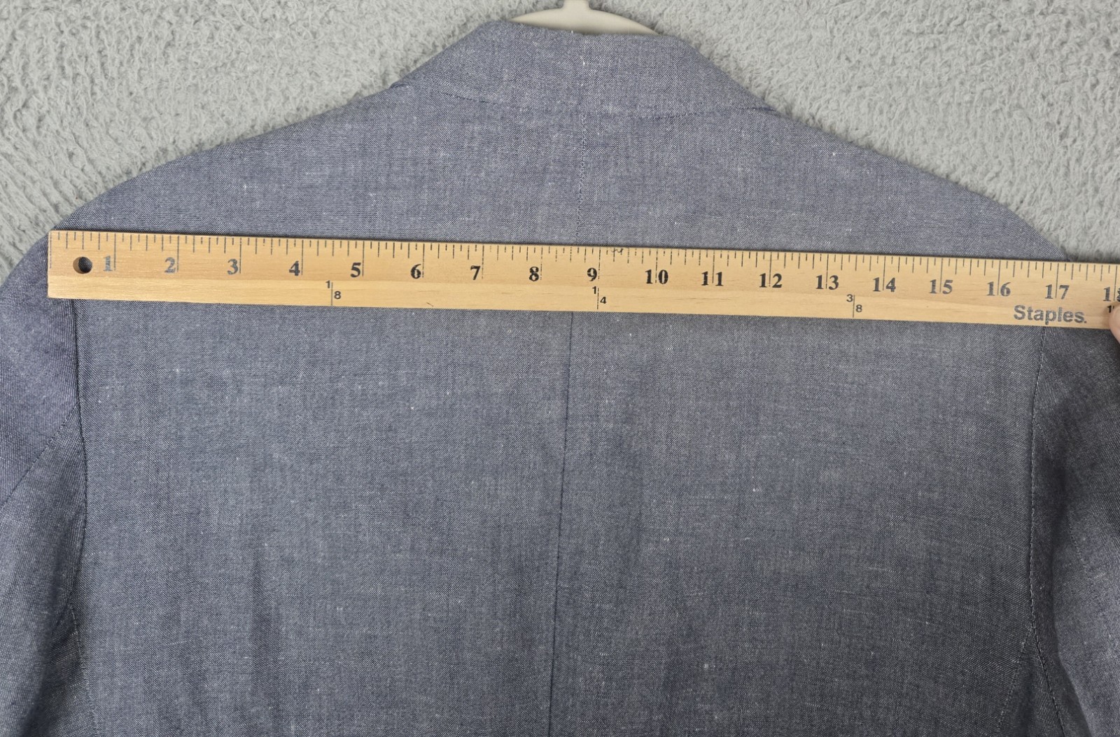 J. CREW Ludlow Unstructured Blazer Marled Slate Blue Cotton & Linen Blend 36S