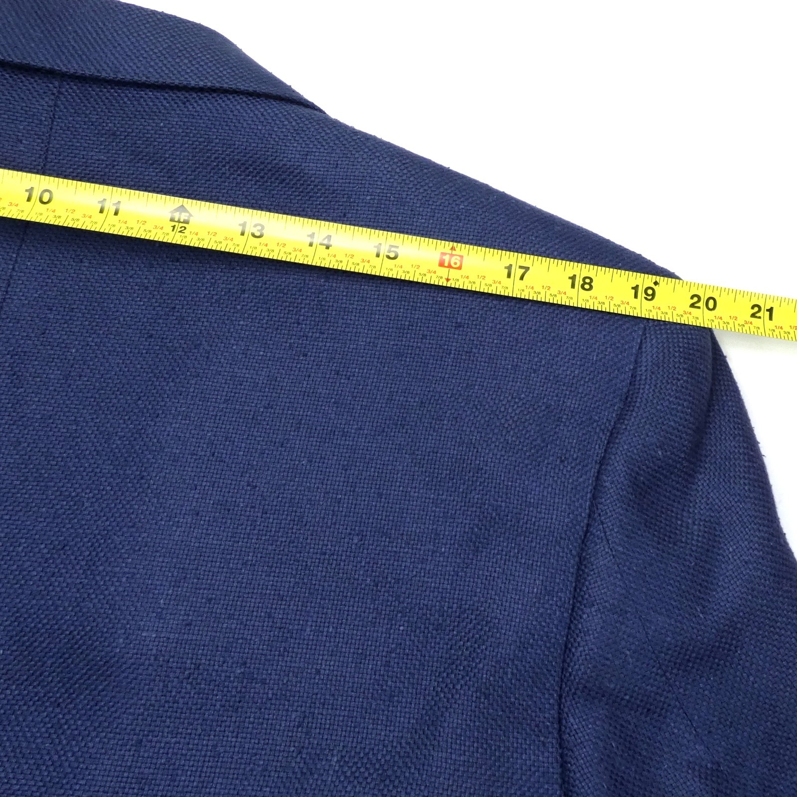 VTG 80s Brooks Bros Ivy Trad Slubby Pure Silk Basketweave Marine Blue Blazer 44L